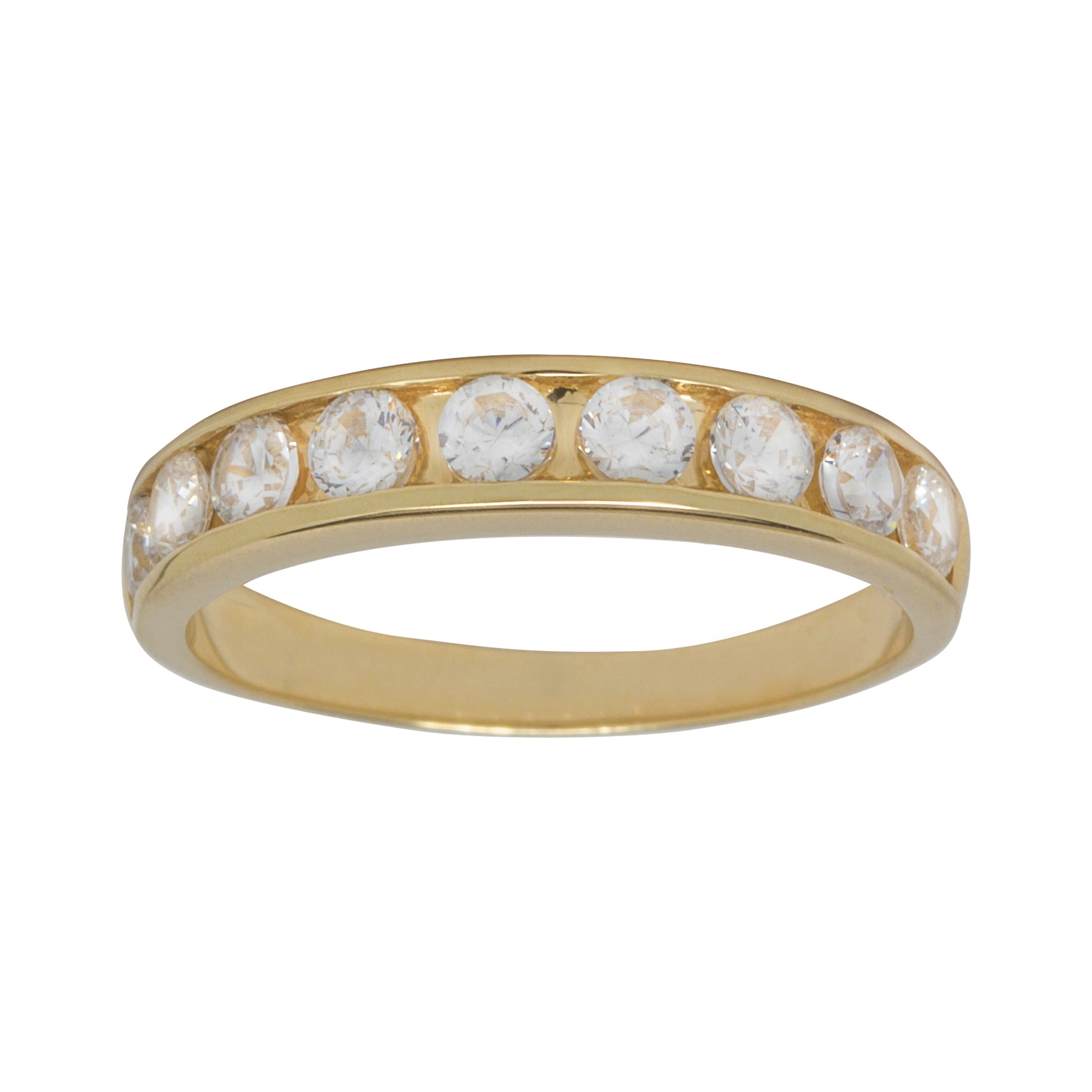 10Kt Yellow Gold CZ Channel Set Ring