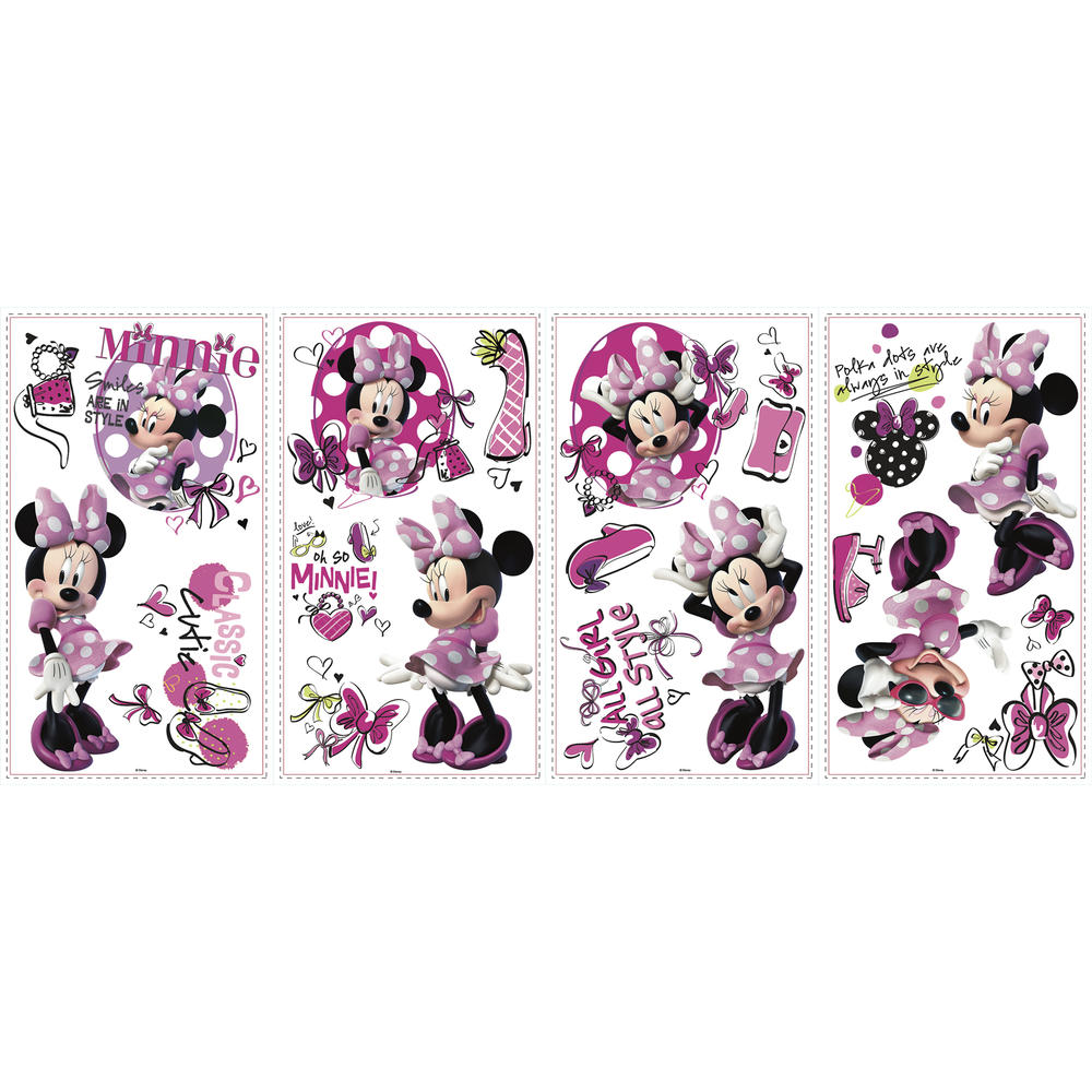 RoomMates Mickey & Friends - Minnie Fashionista Peel and Stick Wall Decals