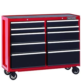 Craftsman 52Inch 10Drawer HeavyDuty Rolling Cart Red/Black Tools