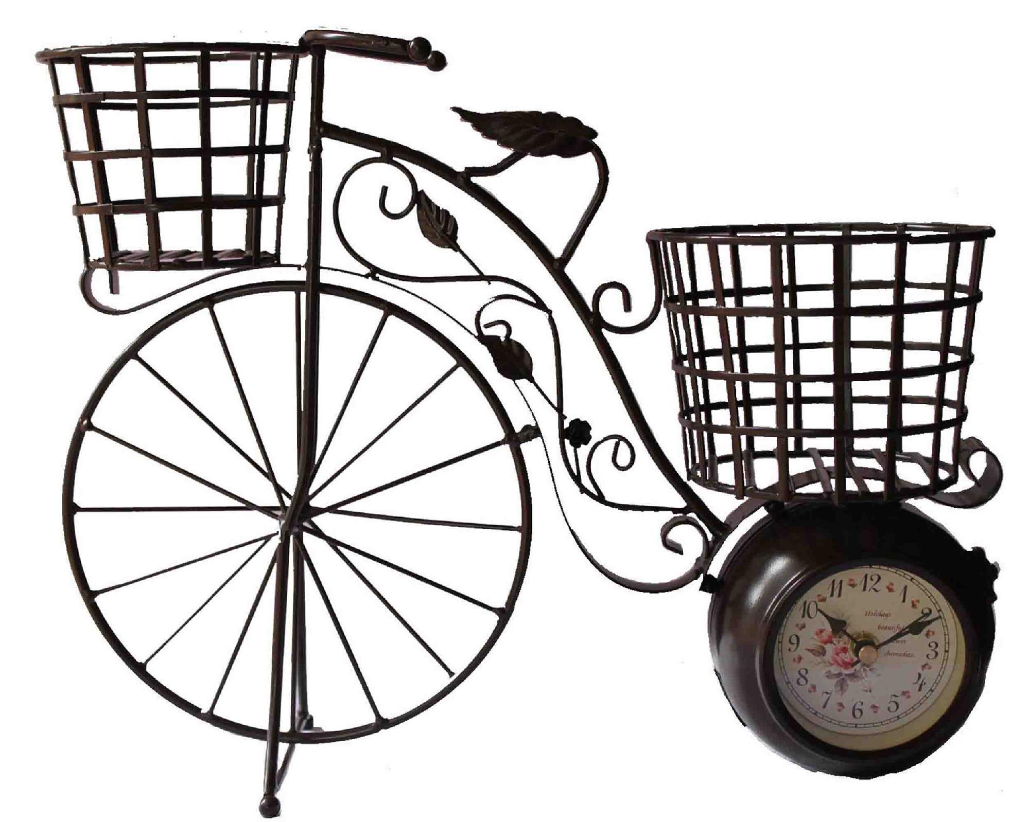 Tricycle CLOCK   with front and back Baskets