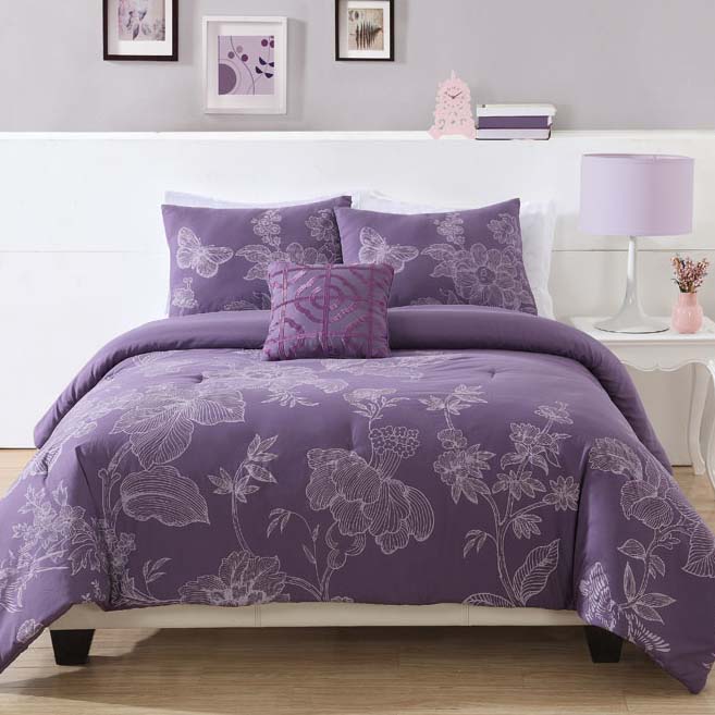 Etched Floral Comforter Set with Sham(s)