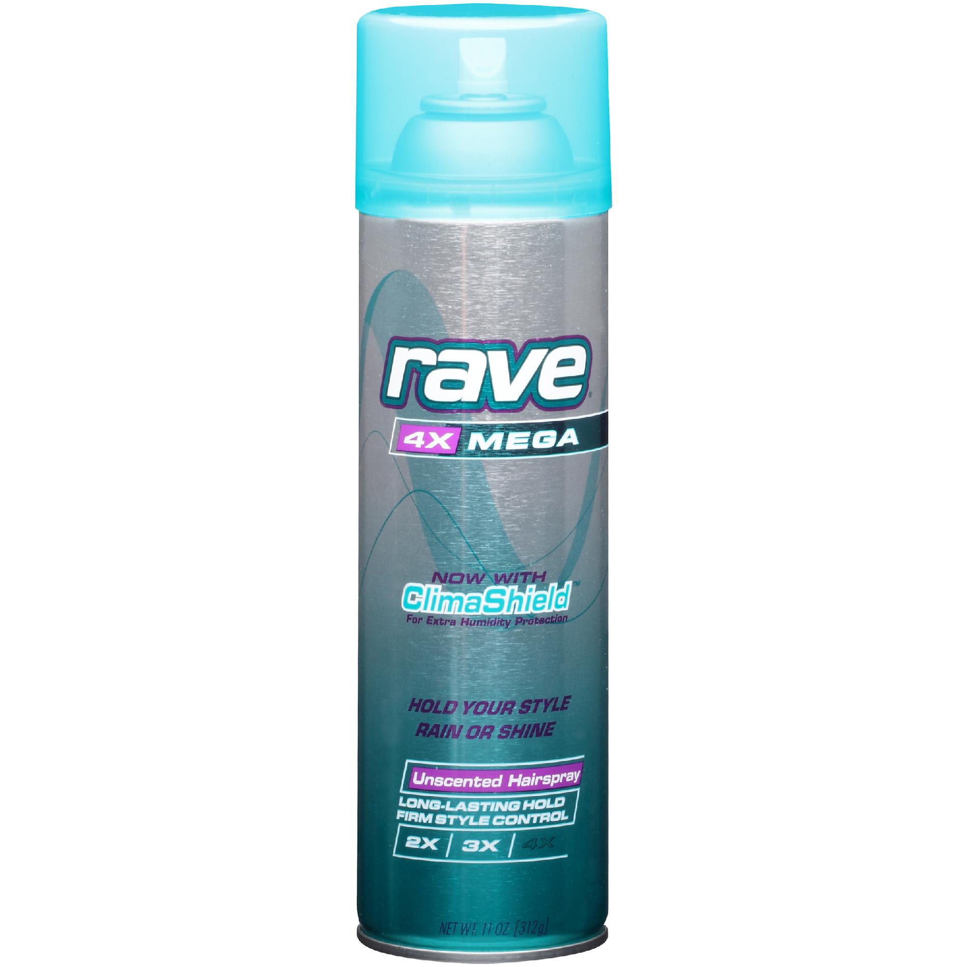 Rave 4X Mega Hold Hair Spray  All-Weather Protection with Vitamin-Rich Formula  11 oz
