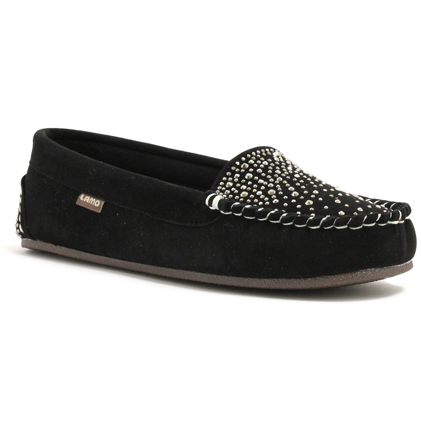 Women's Black Jewel-accented Moccasin