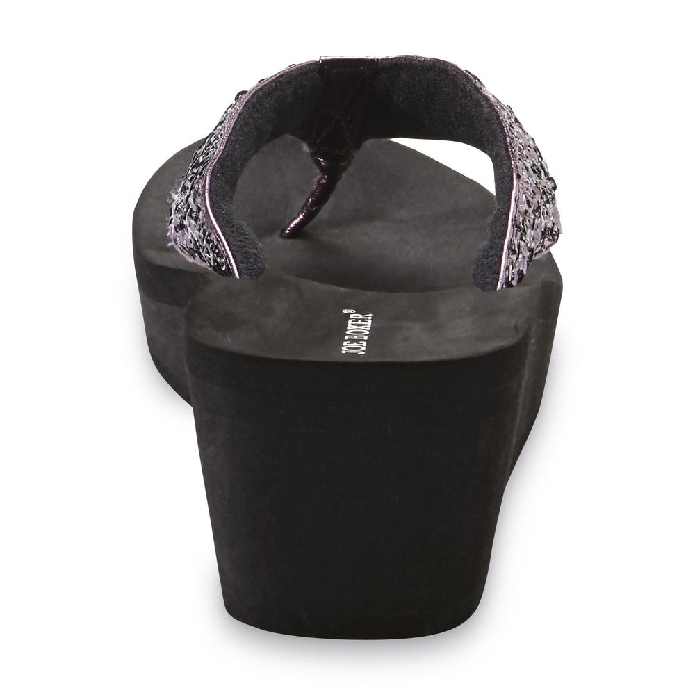 Women's Merrin Purple/Black Sequin Wedge Sandal