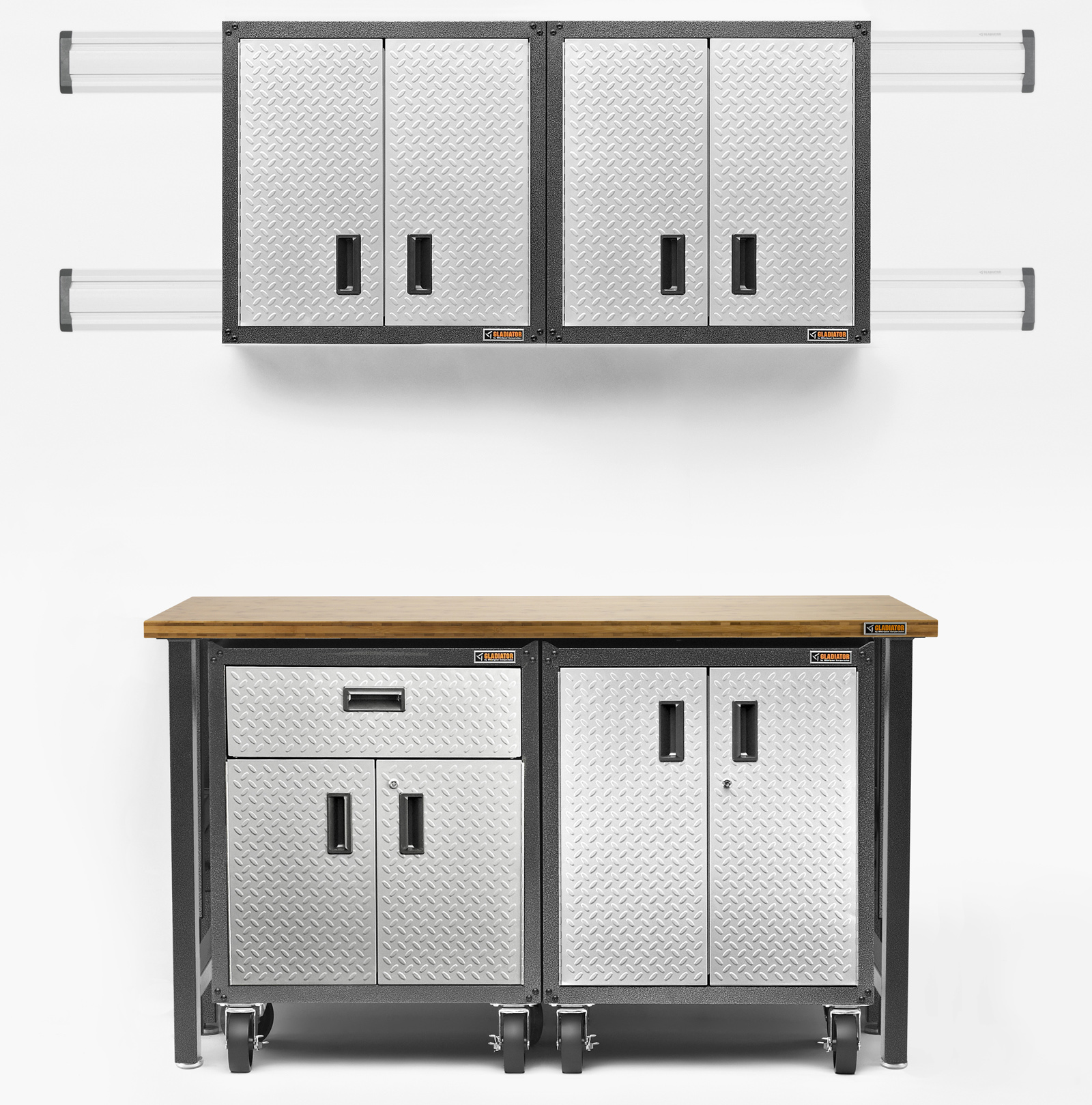 Gladiator 66.5" Bamboo Modular Workbench Tools Garage Organization