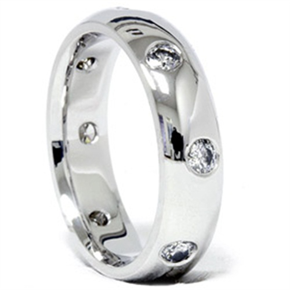 SI 1/2 Carat Womens Diamond Eternity Comfort Fit High Polished Wedding Ring Band