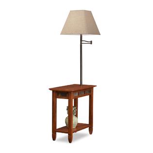 Leick Rustic Slate Chairside Lamp End Table