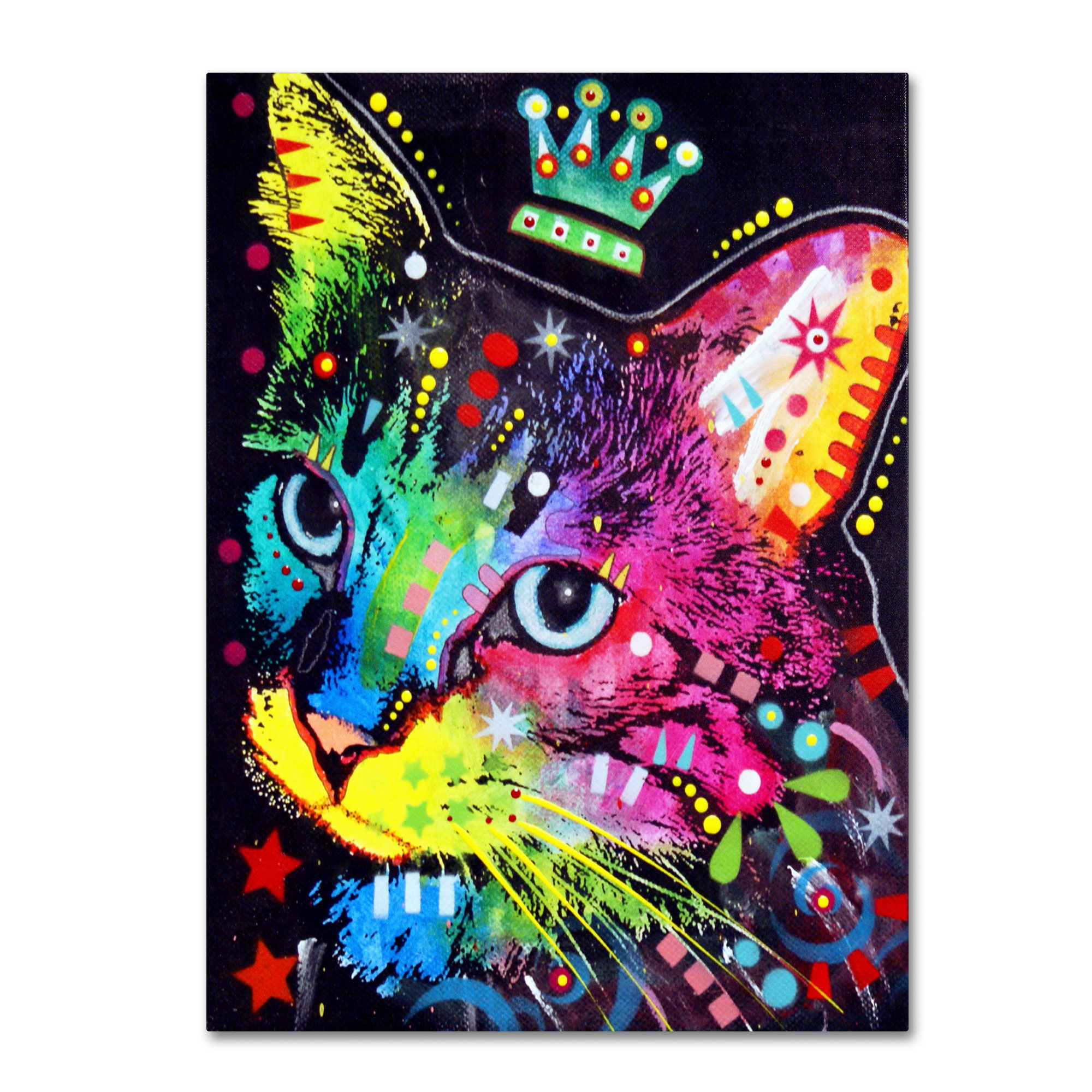 Dean Russo 'Thinking Cat Crowned' Canvas Art