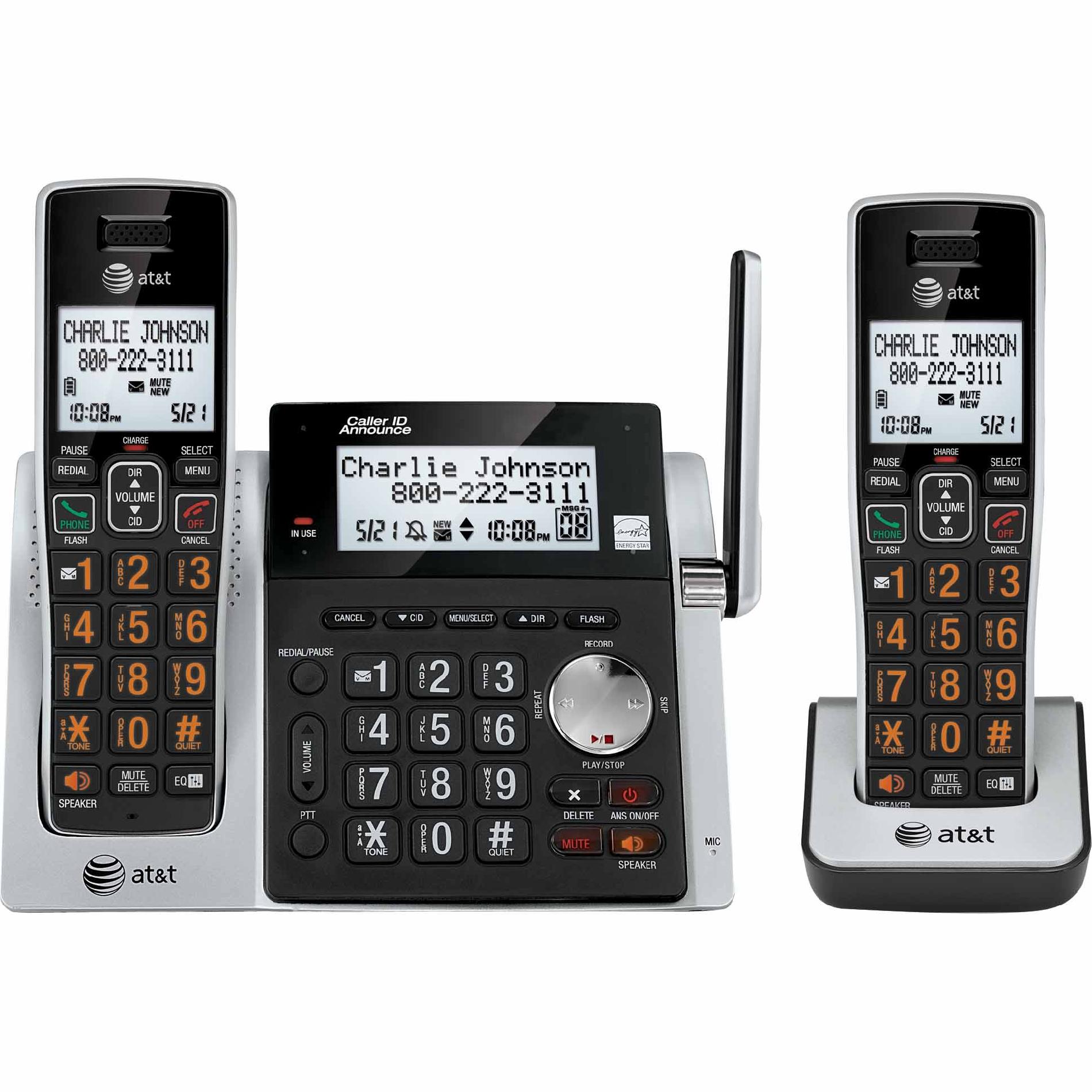 2-Handset Answering System w/ Dual Caller