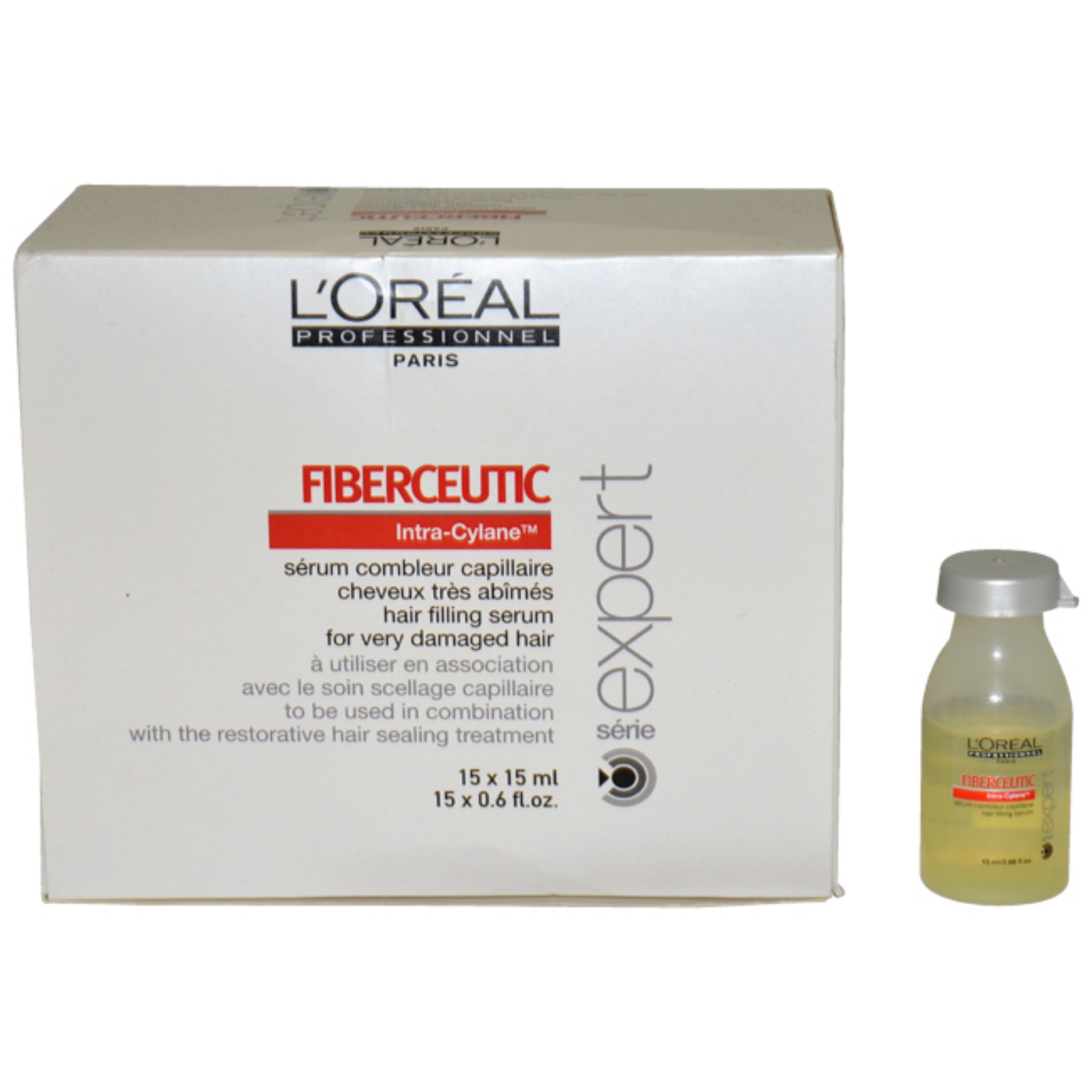 Serie Expert Fiberceutic Hair Filling Serum by L'Oreal Professional for Unisex - 15 x15 ml Serum