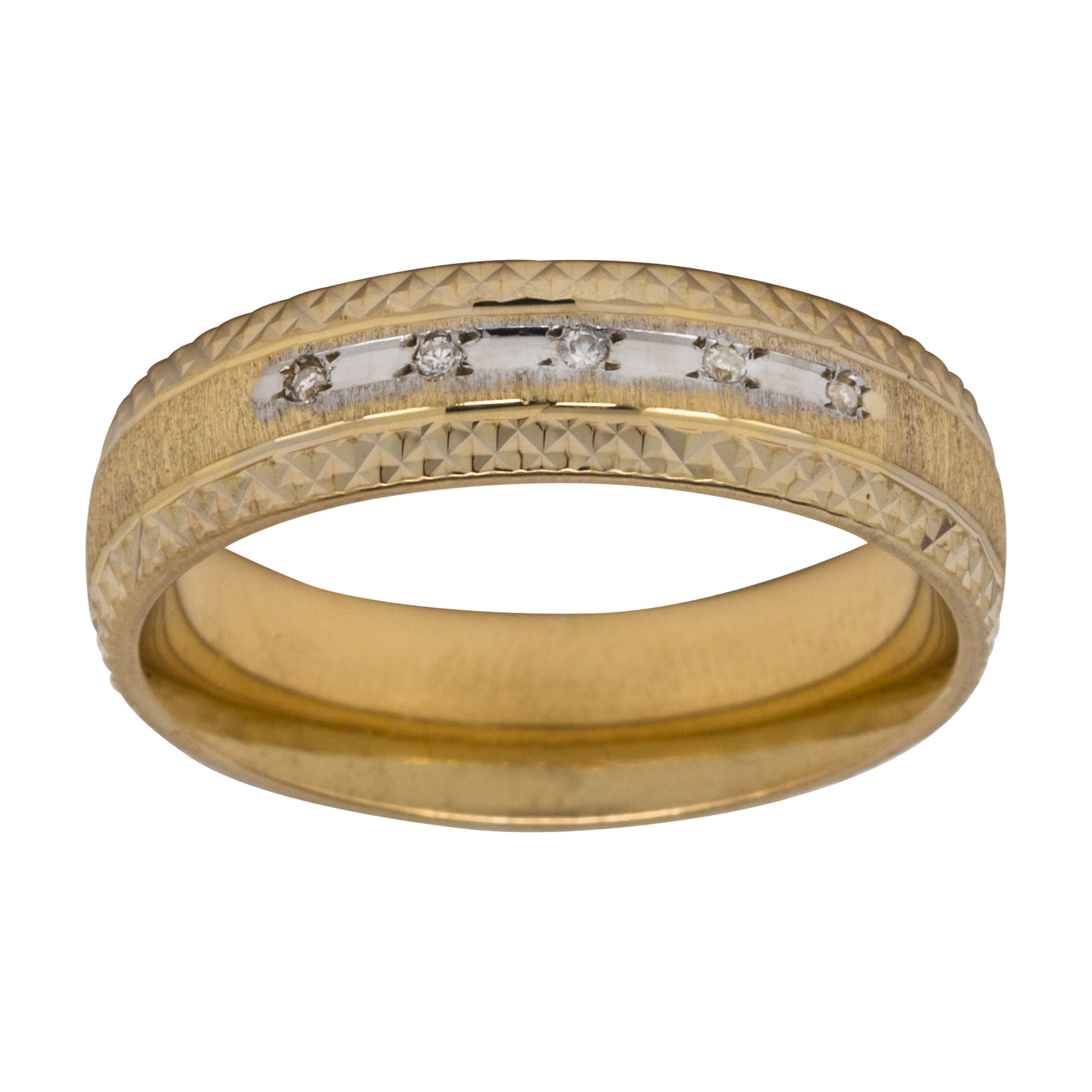 Gold Over Sterling Silver Diamond Accent Mens Band Ring