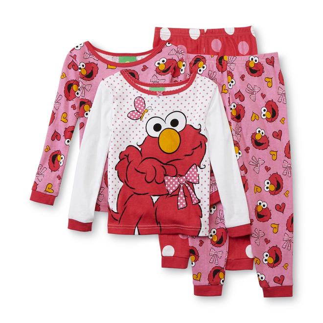 Sesame Street Toddler Girl's 2Pairs Pajamas Elmo