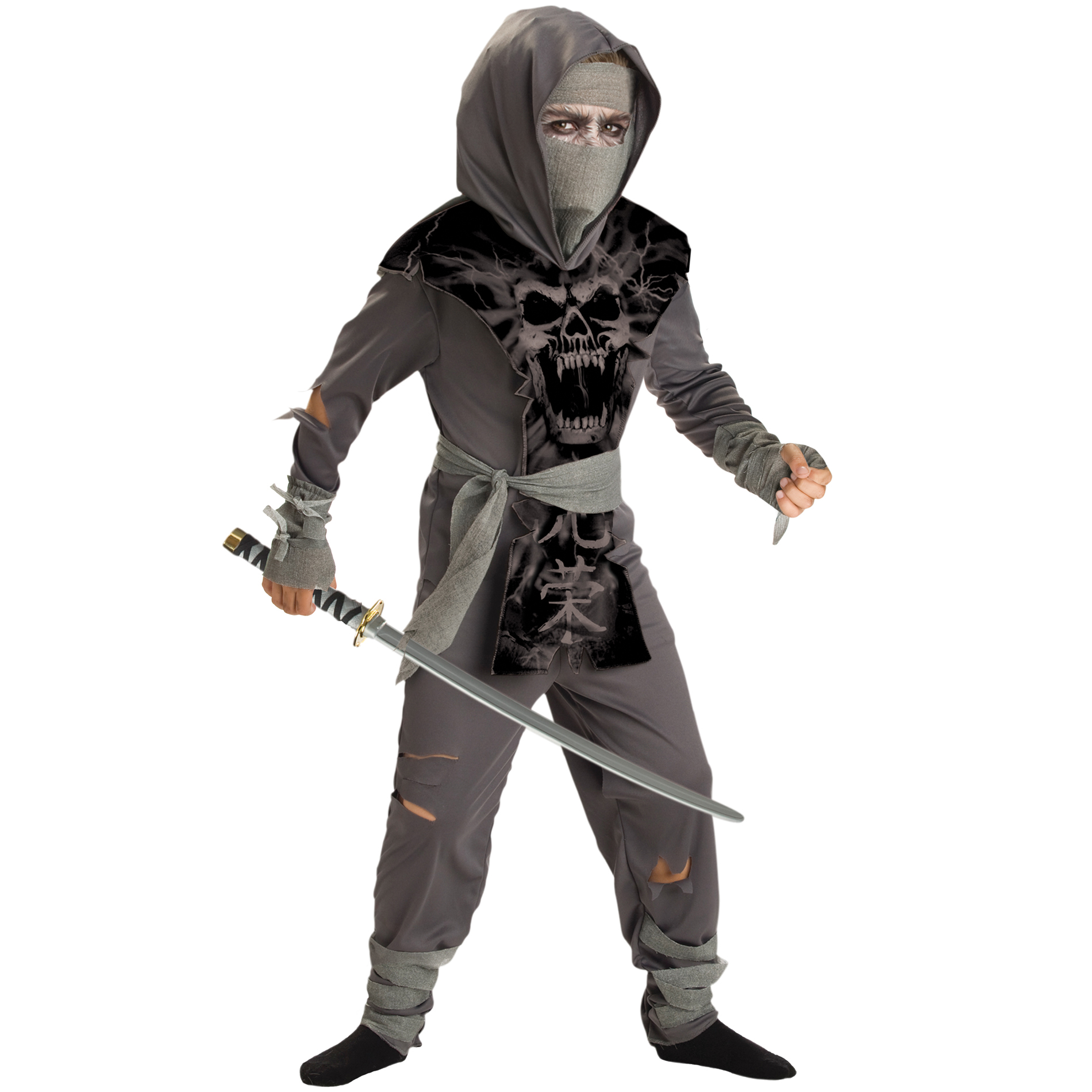 Boys' Zombie Ninja Halloween Costume- Grey