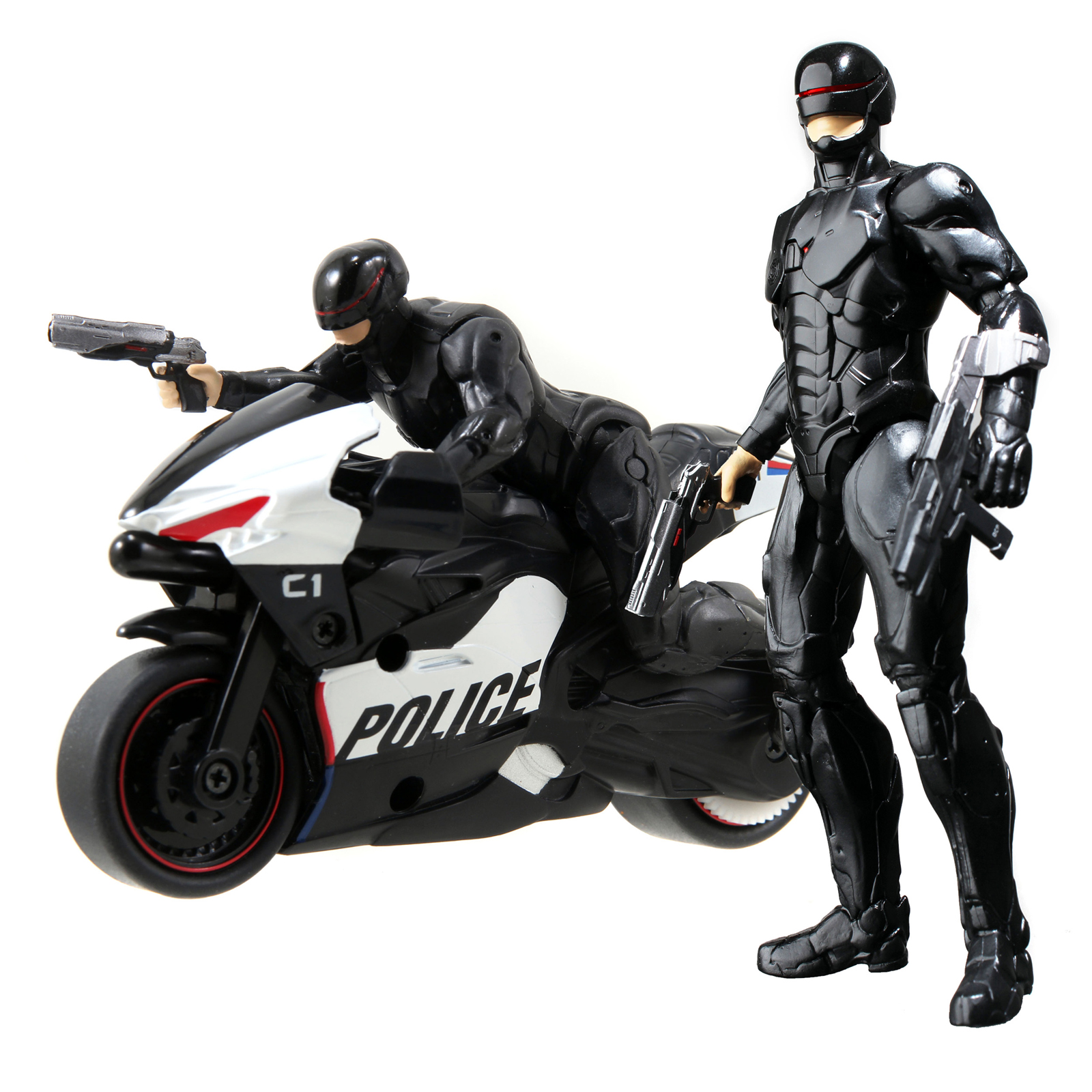Robocop Pull Back Cyle With Figure and 6-Inch Light Up Figure Bundle