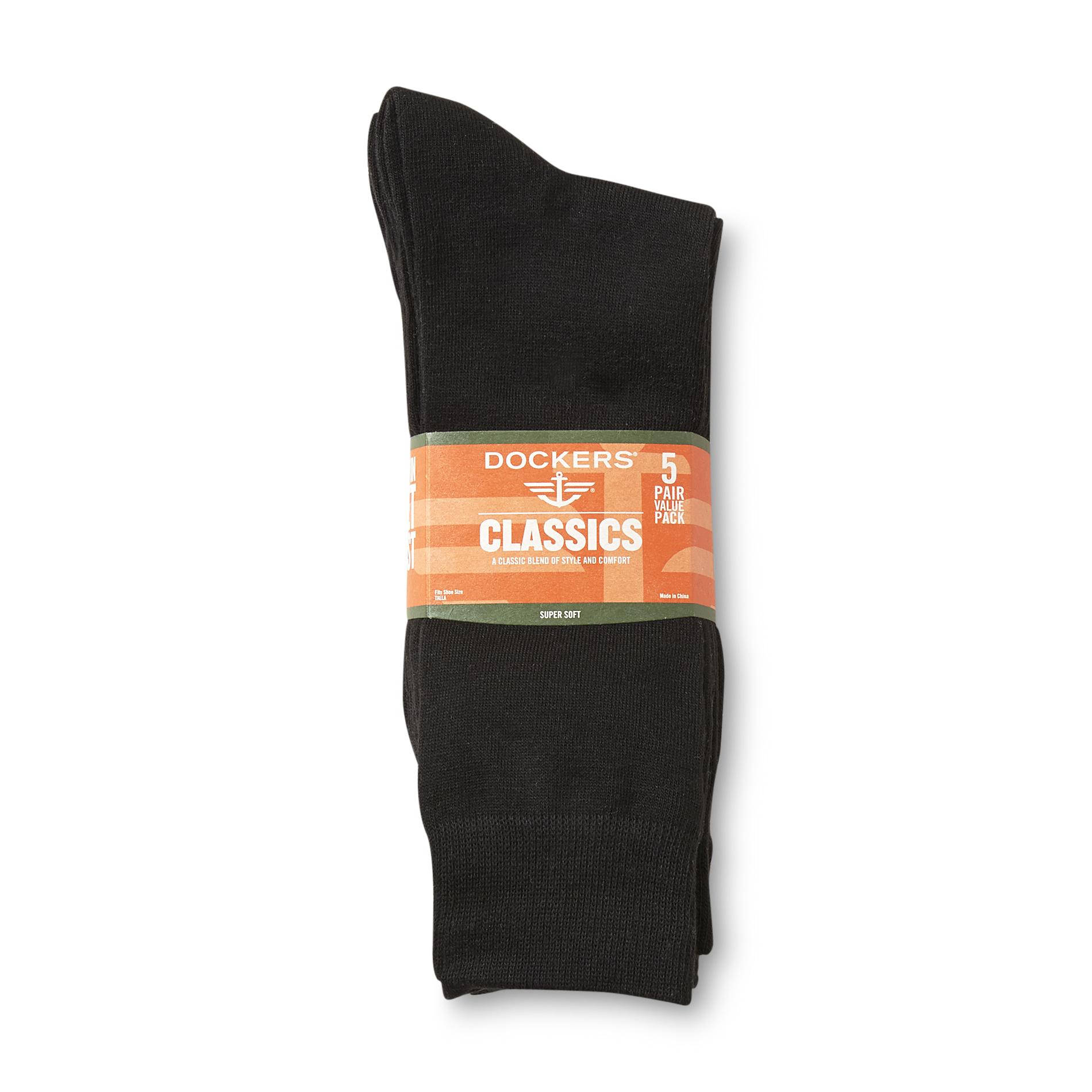 Dockers Men's 5Pairs Crew Dress Socks Solids