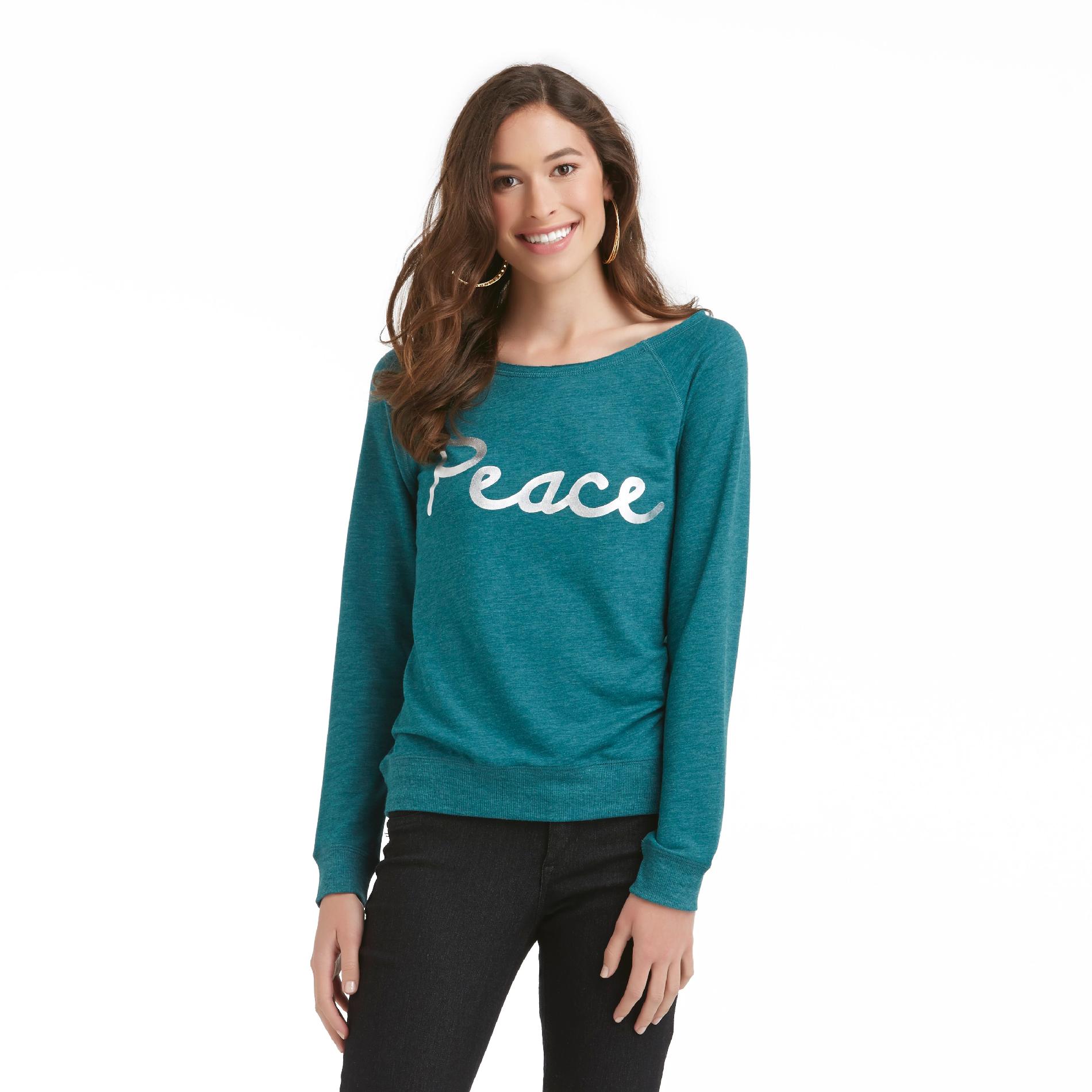 Junior's Graphic Sweatshirt - Peace