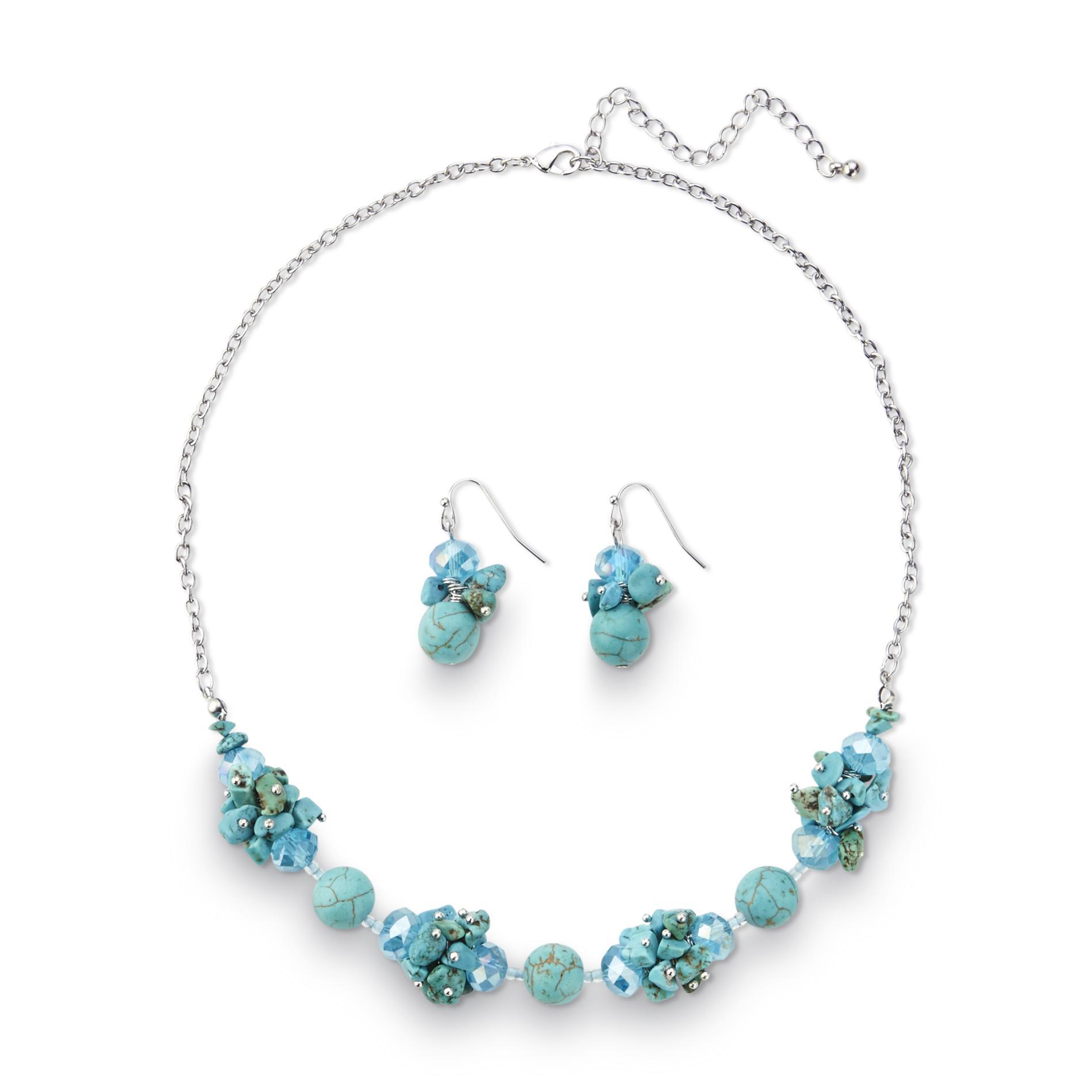 Jaclyn Smith Women's Cluster Necklace & Earrings - Mother's Day