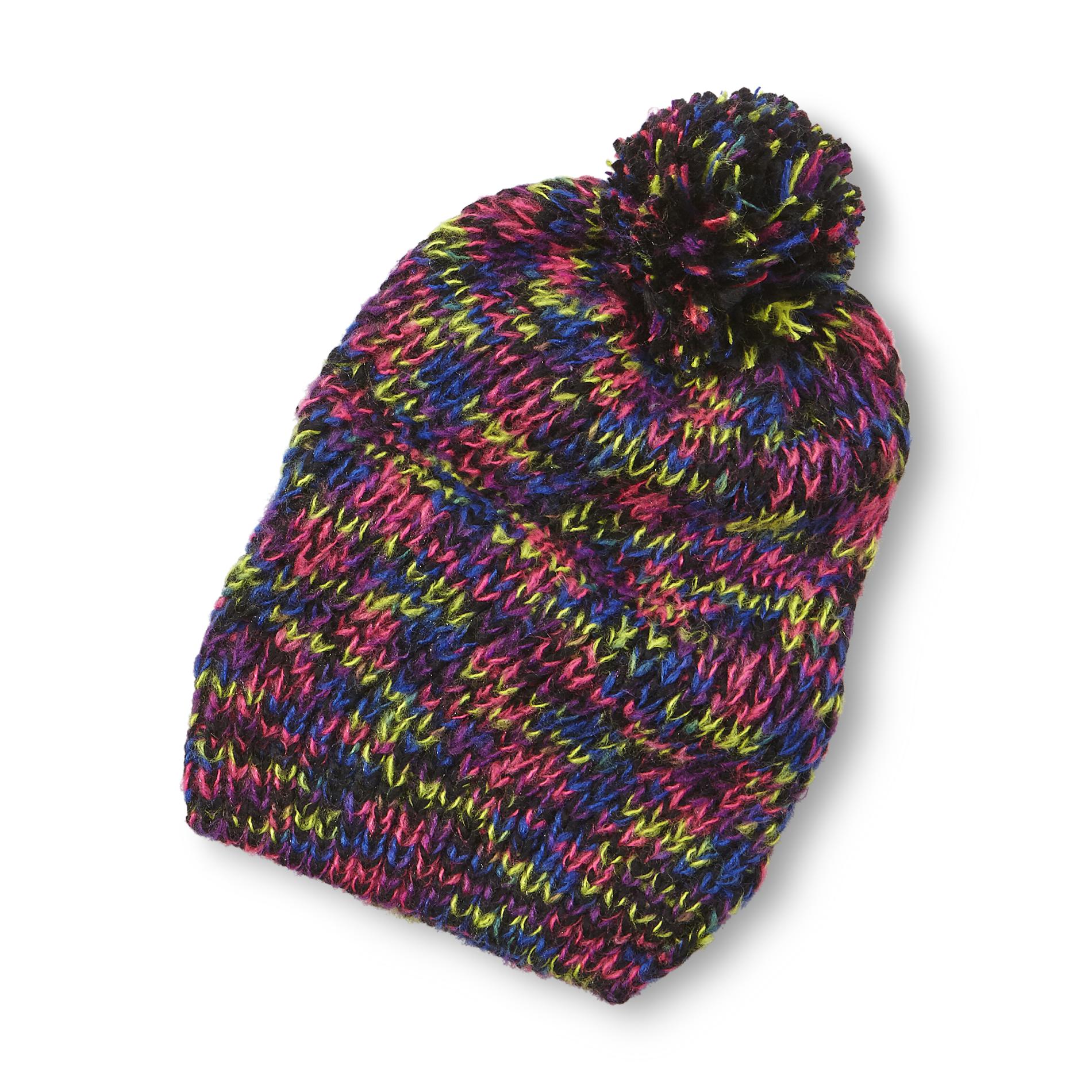Junior's Slouchy Cable Knit Beanie Hat - Multicolor