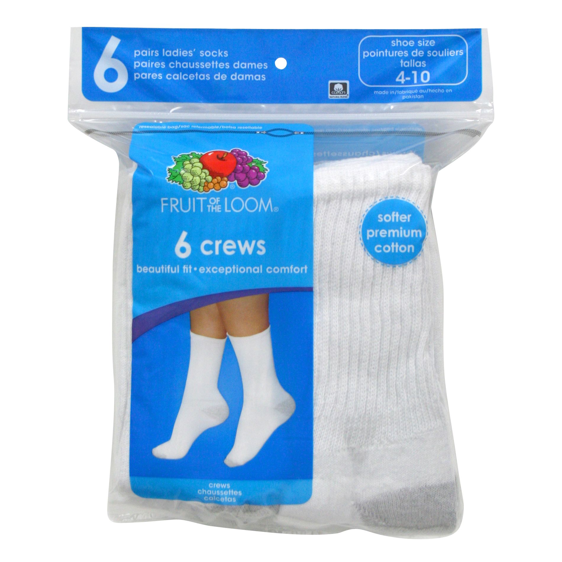 Fruit of the Loom Women's Socks Crew Design - 6 Pack at Kmart.com