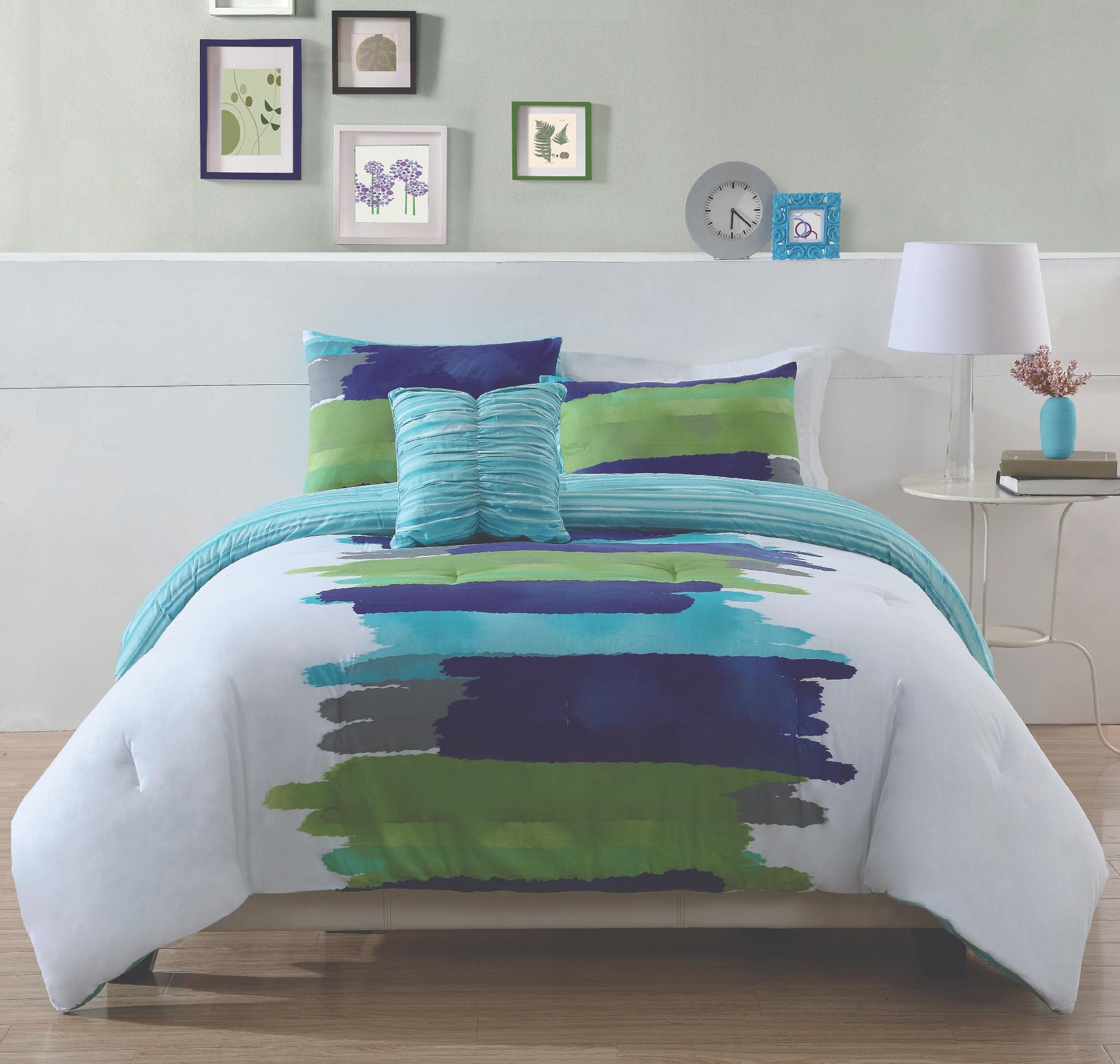 Watercolor Blue Comforter Set with Sham(s)