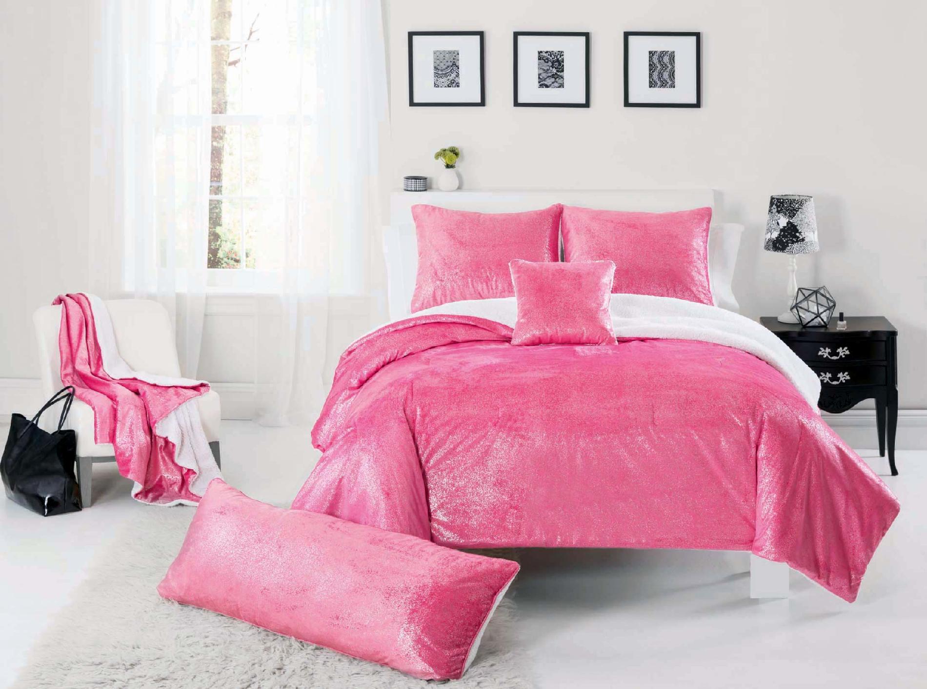 Sparkle Mink Pink Comforter Set with Sham(s)