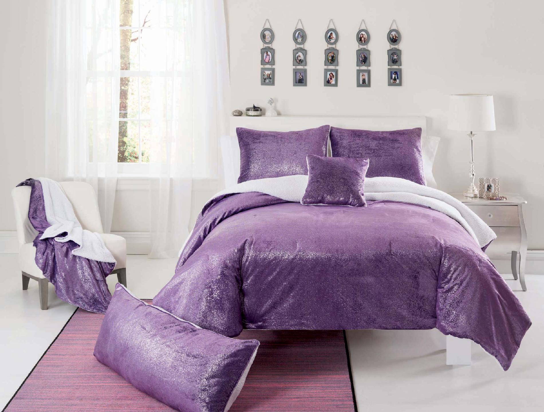 Sparkle Mink Purple Comforter Set with Sham(s)