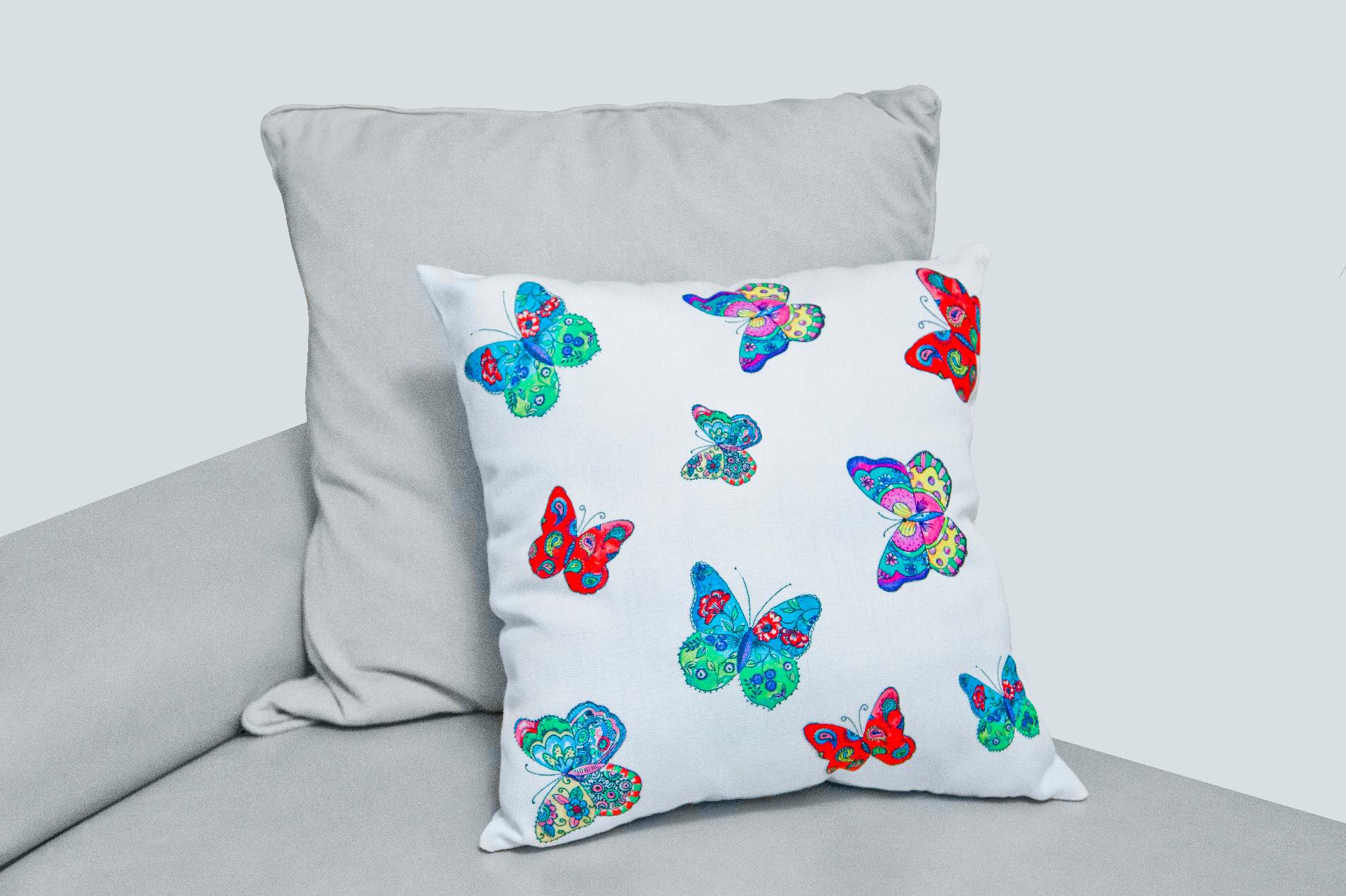 Wow! Works White Butterly Cushion
