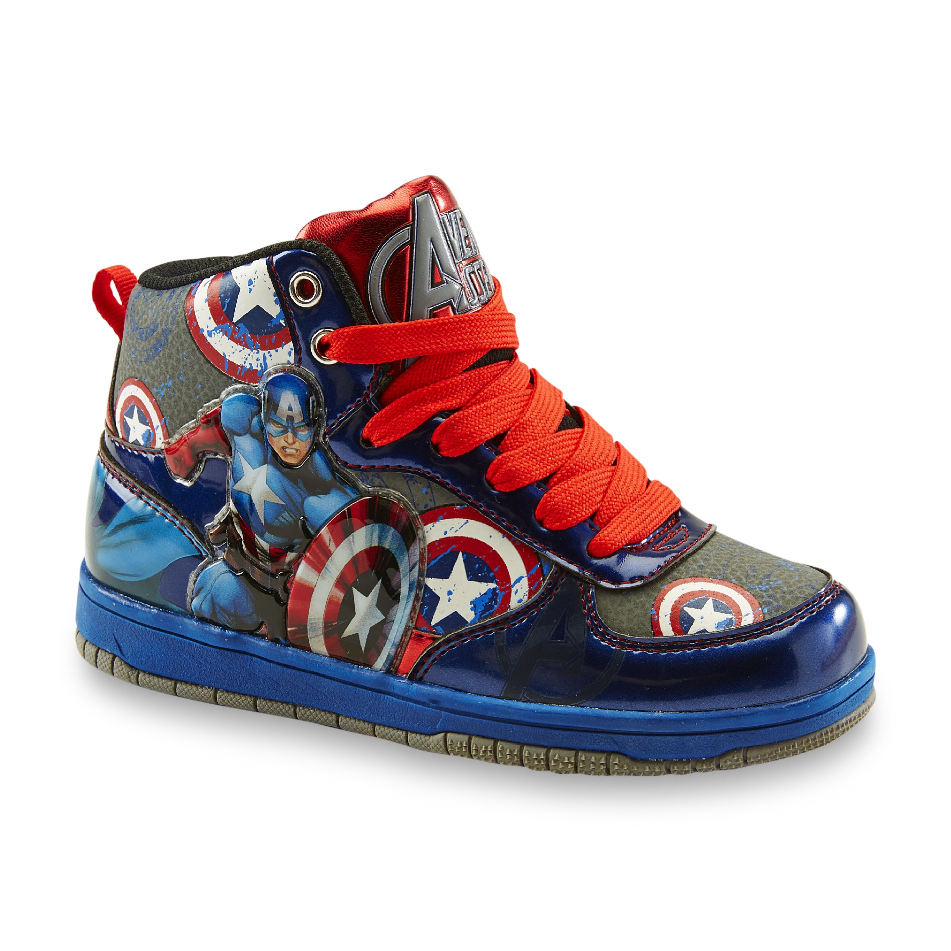 Marvel Boy's Captain America Red/Blue HighTop Sneaker