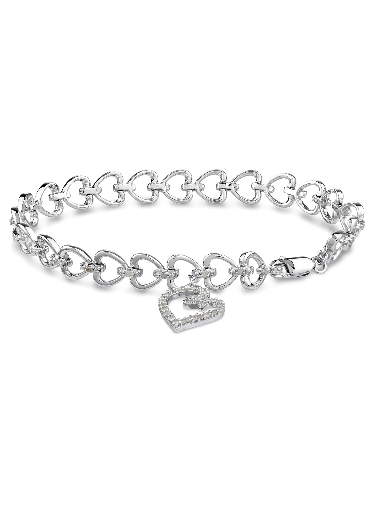 7 in 1/2 cttw  Diamond Bracelet Silver I-J  I3