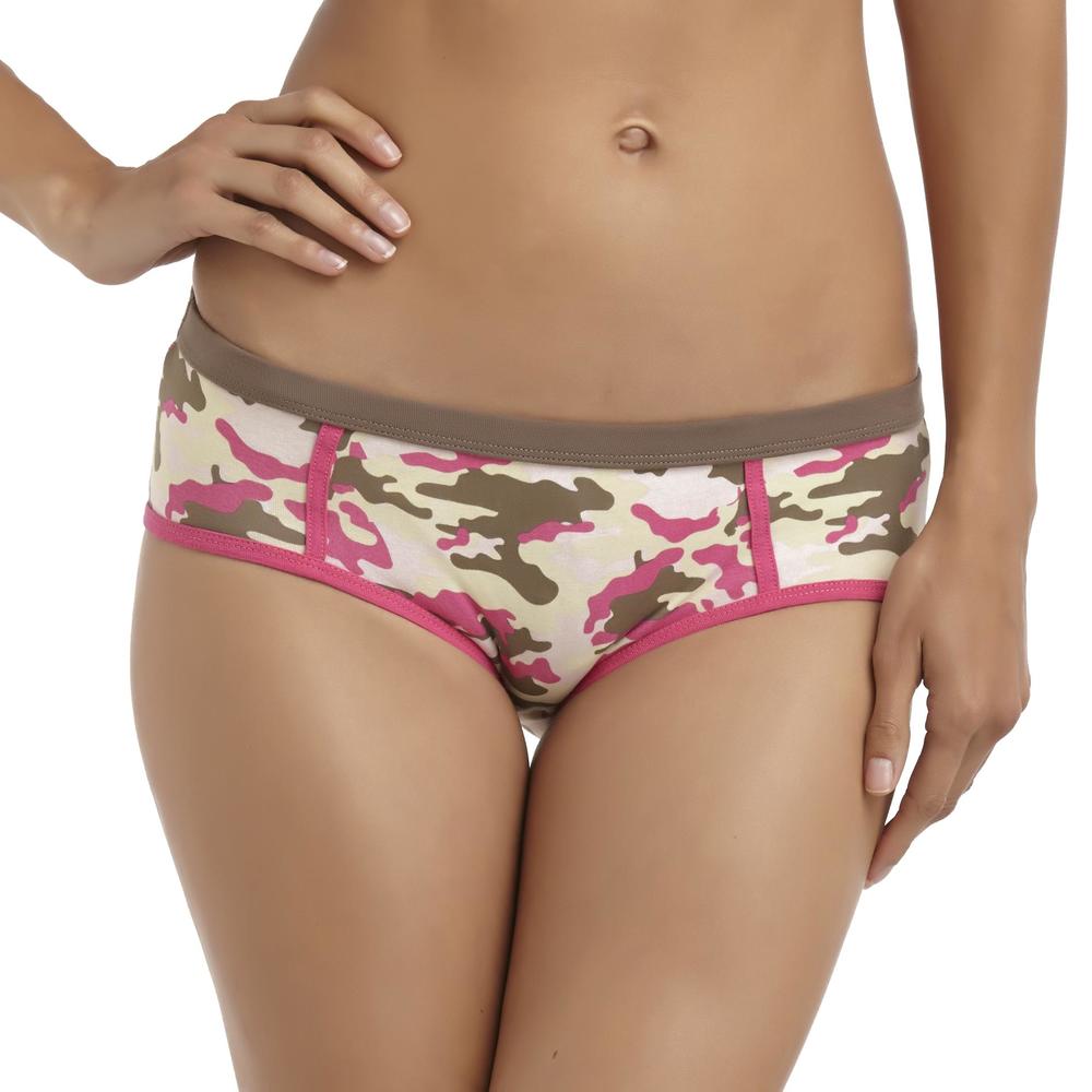 Women's Hipster Panties - Camouflage & Striped
