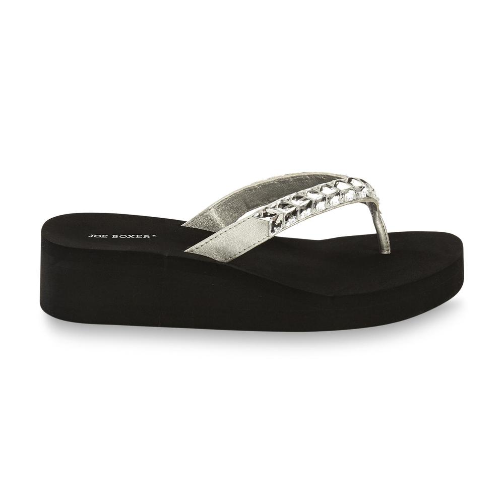 Women's Maple Black & Silver Embellished Slide Sandal