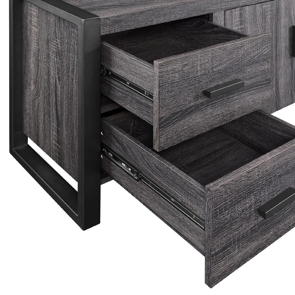 70" Charcoal Grey Wood TV Stand