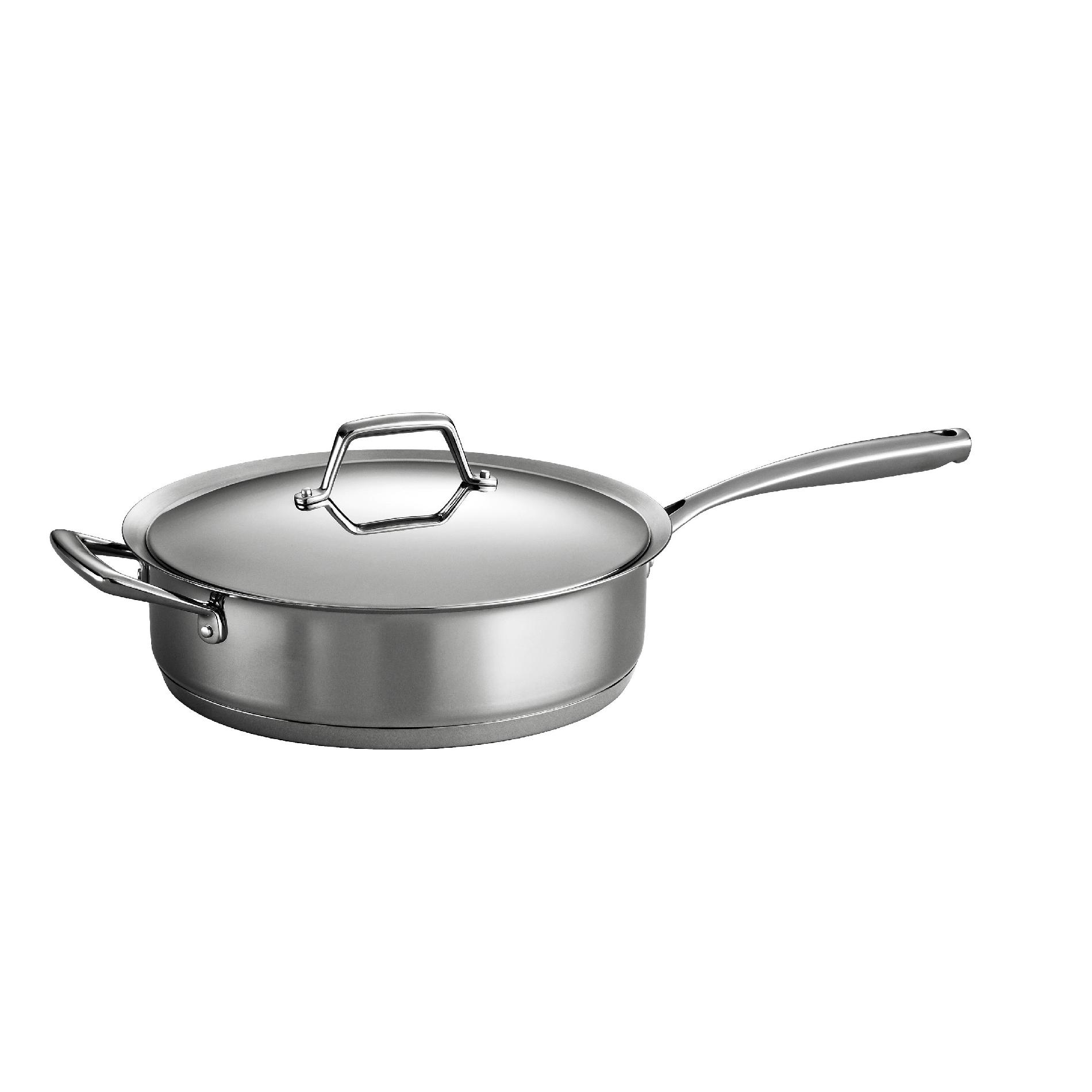 Gourmet Prima 18/10 Stainless Steel 5 Qt Covered Deep Saute Pan