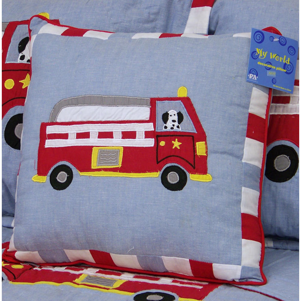 Cotton Fire Truck Pillow