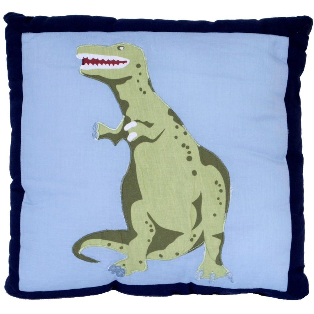 Dino Dave Blue Pillow