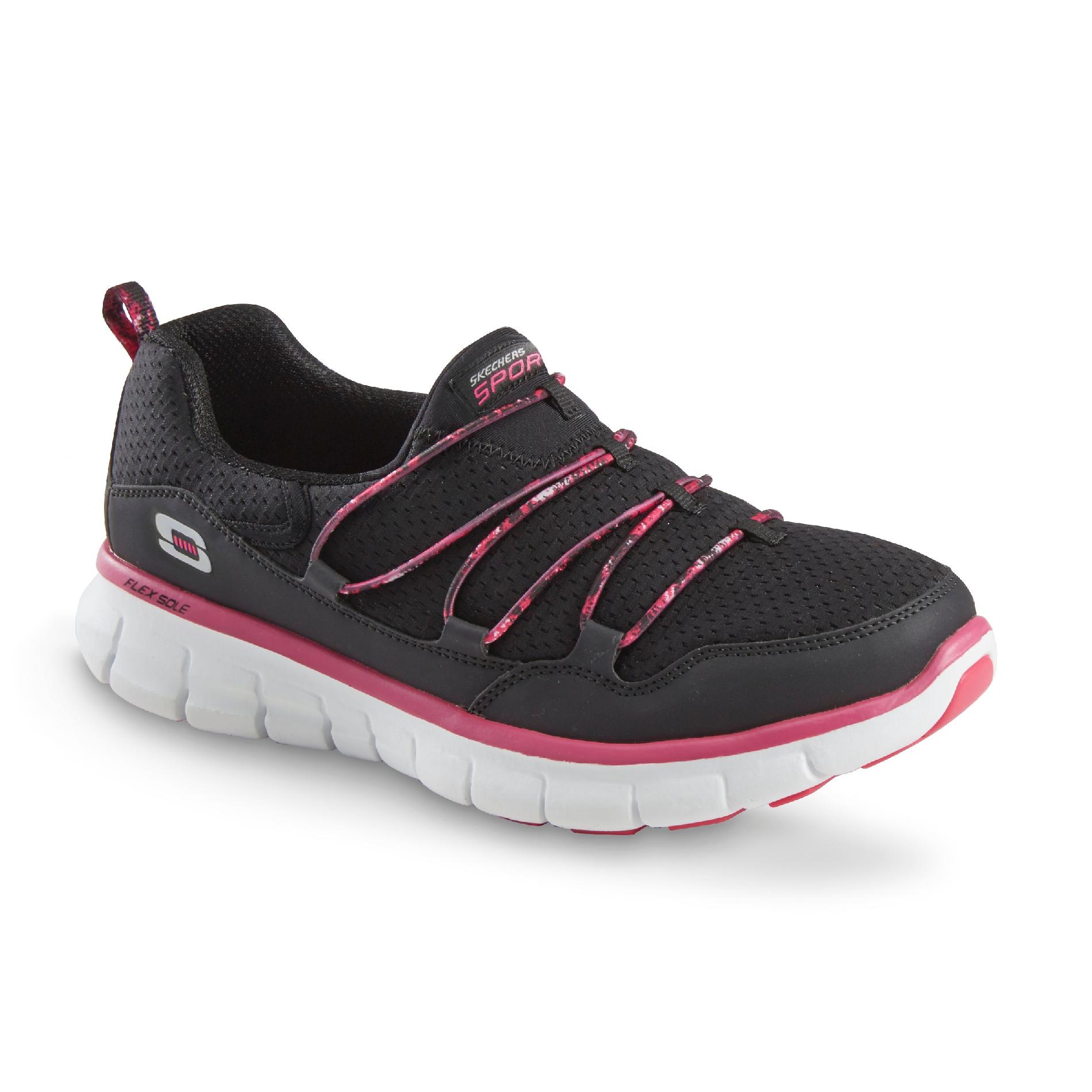 Reebok Women's Pheehan Running Athletic Shoe Black/Pink Wide Width