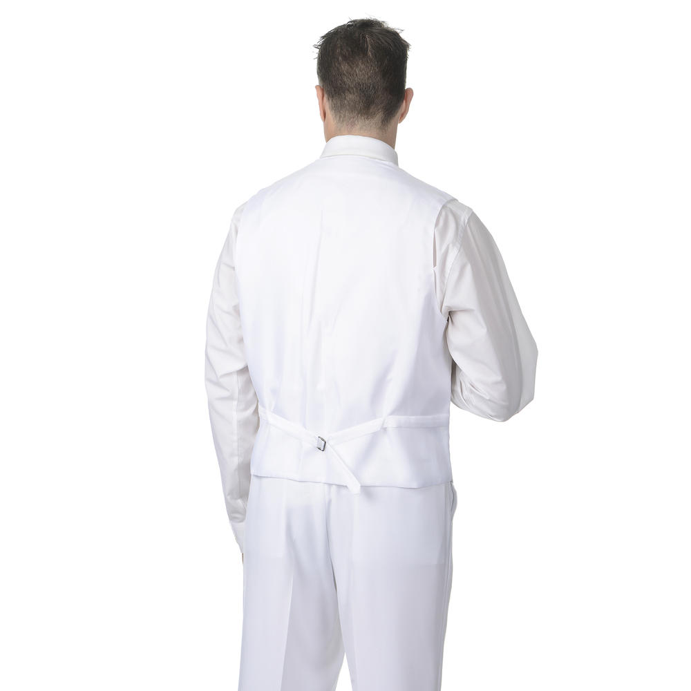 Men's White Cap Vested 3 Piece Suit