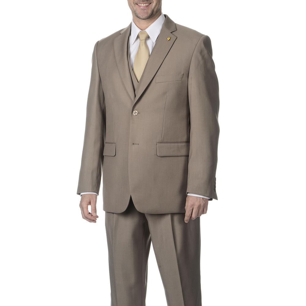 Men's Taupe Burtt LVested 3 Piece Suit