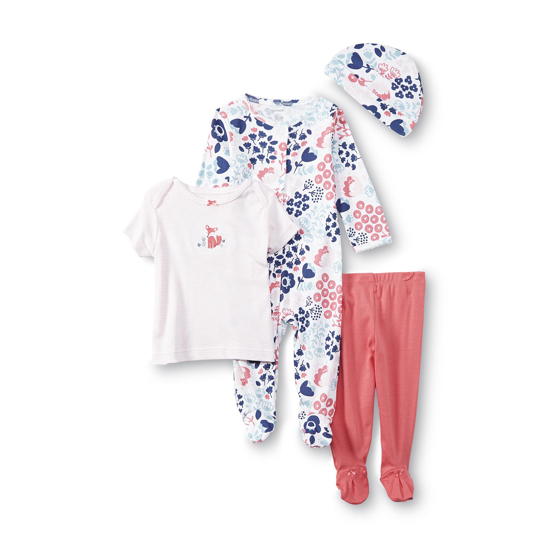 UPC 888510001089 product image for Newborn Girl's 4-Piece Layette Set - Floral Print & Fox | upcitemdb.com
