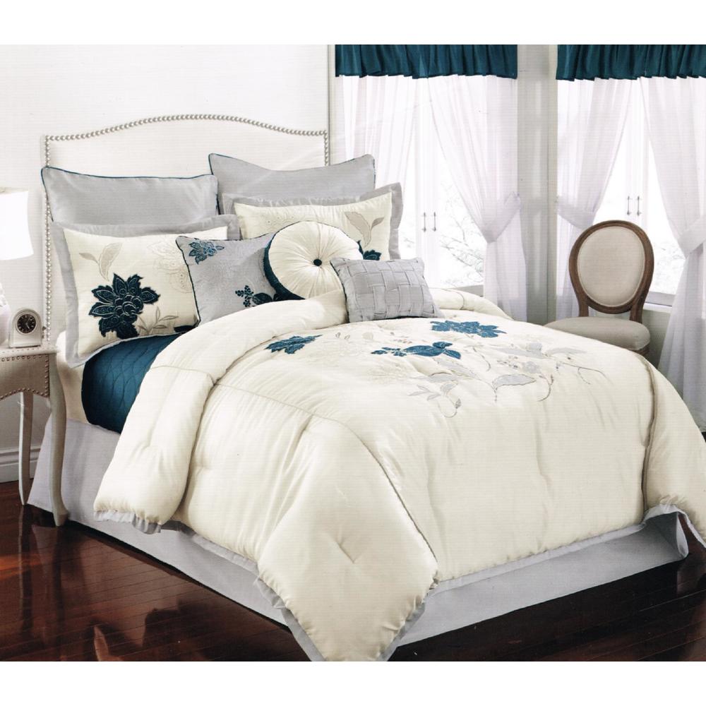 Champagne Embroidered Bloom 22-Piece Comforter Set