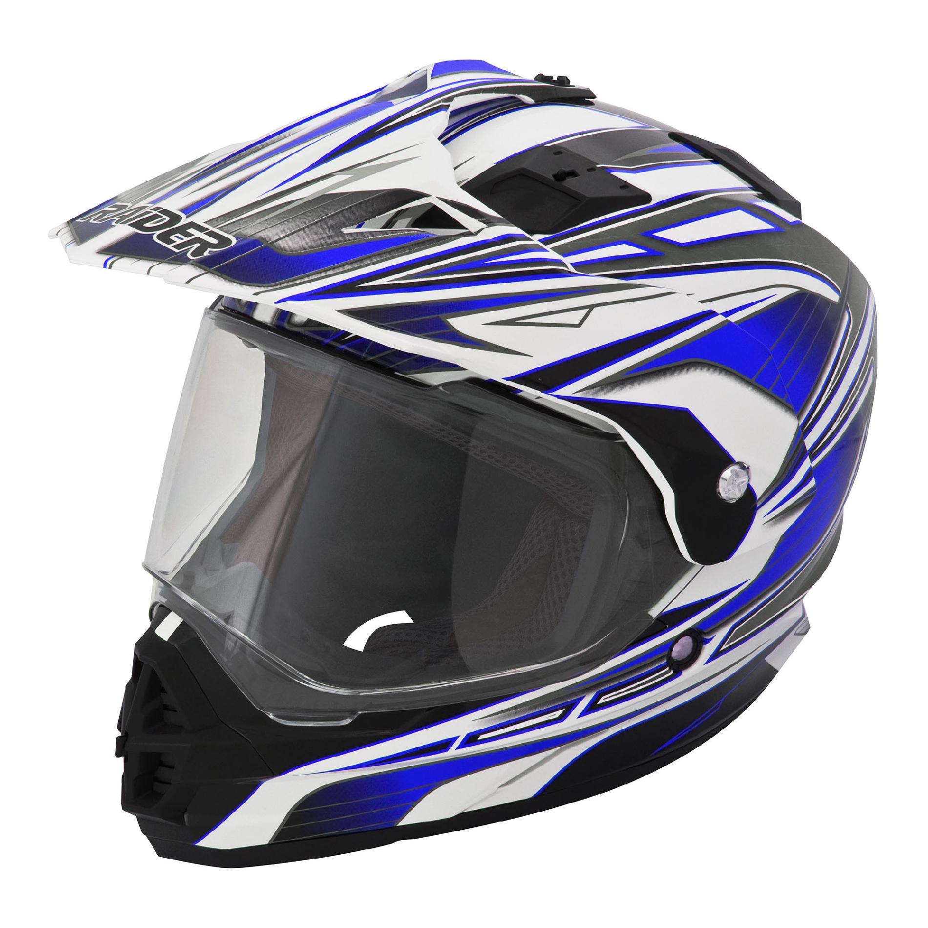 Edge Dual Sport Helmet Blue/Pearl White
