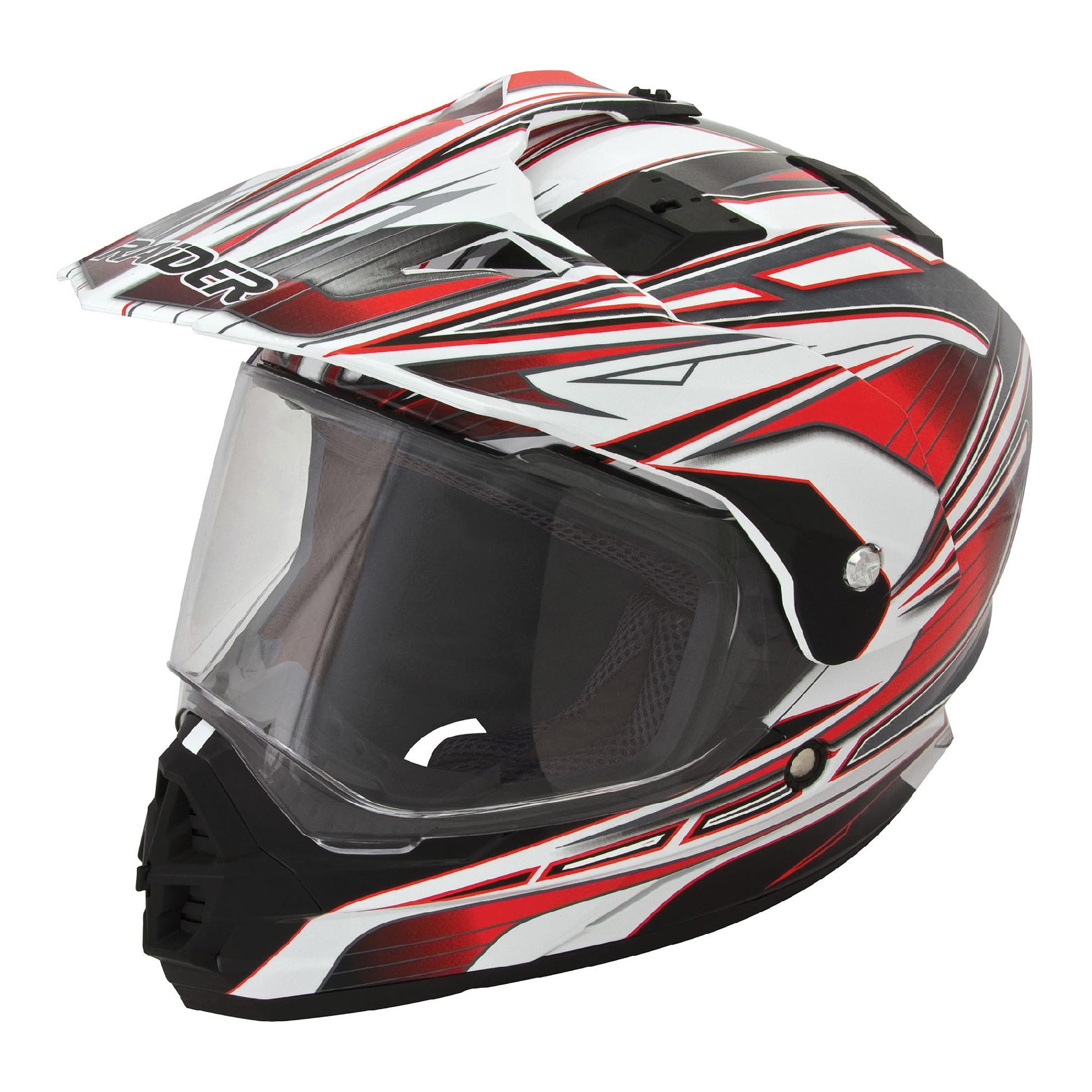 Edge Dual Sport Helmet Red/Pearl White