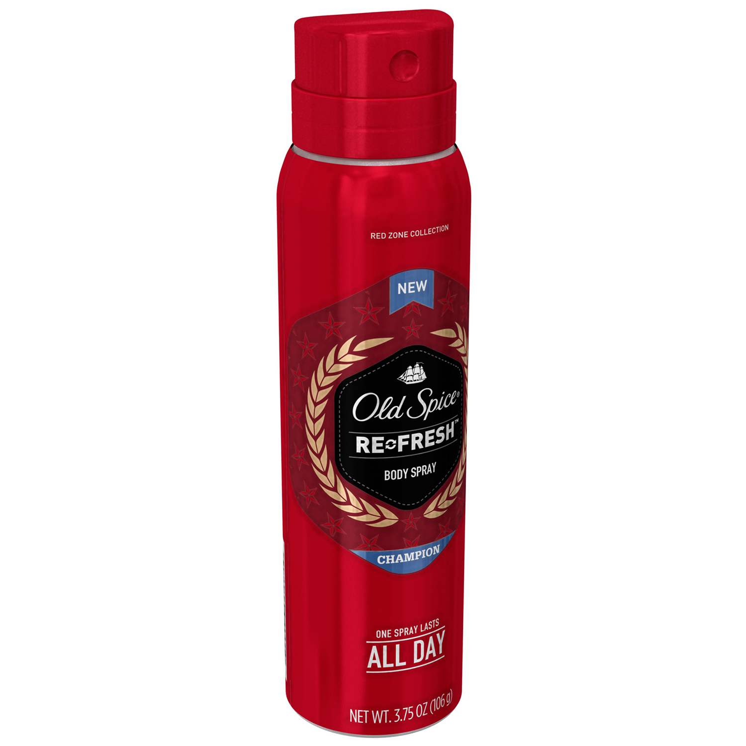 UPC 012044040010 Old Spice Red Zone ReFresh Deodorant Body Spray Champion