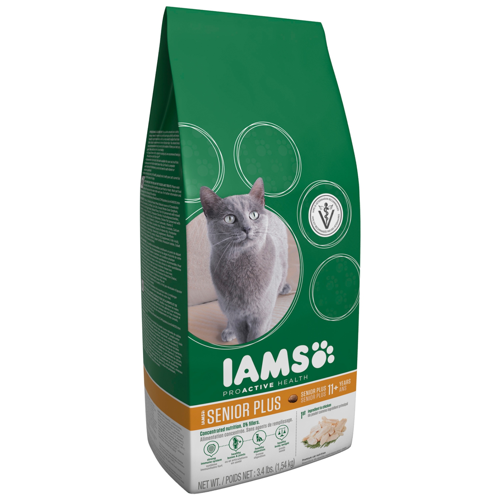 Iams Cat Food, ProActive Health Senior Plus Dry, 3.4 lb Pet Supplies