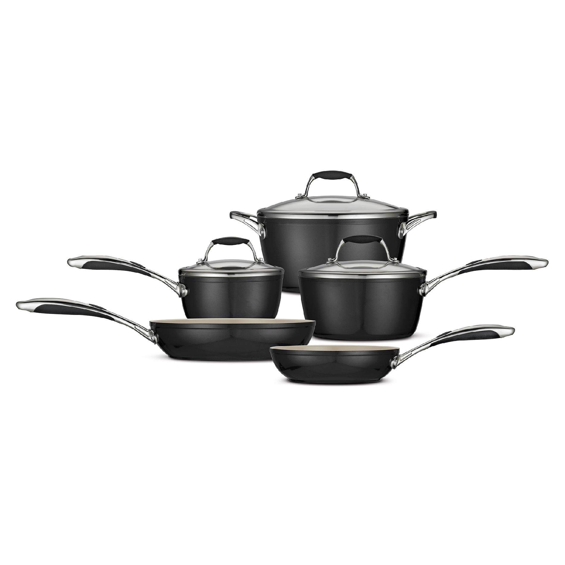 Gourmet Ceramica_01 Deluxe - Metallic Black 8 Pc Cookware Set