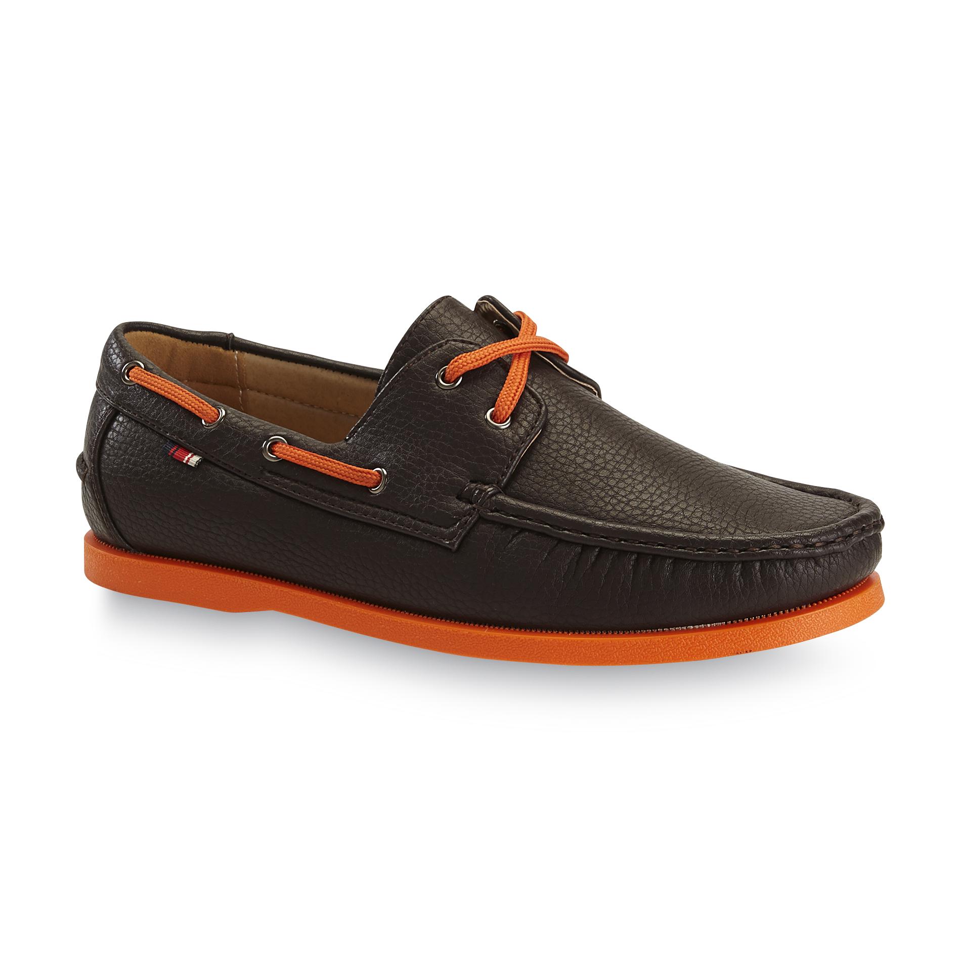 Phat Farm Men's Lagos Brown/Orange Boat Shoe