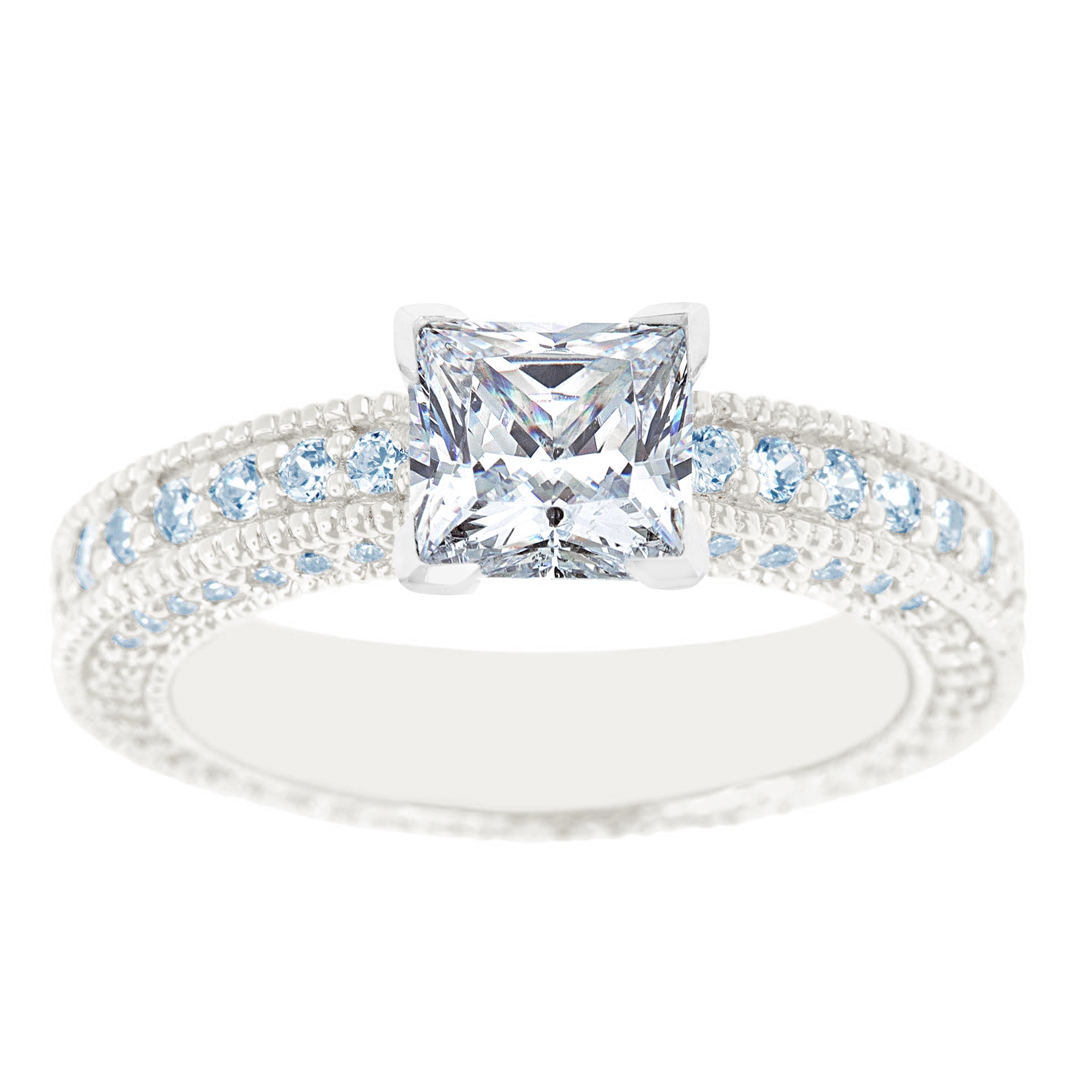New York City Diamond District 14K White Gold Princess Cut Certified Diamond Engagement Ring, Women's, Size: 4 New York City Diamond District 14K White Gold Princess Cut Certified Diamond Engagement Ring, Women's, Size: 4