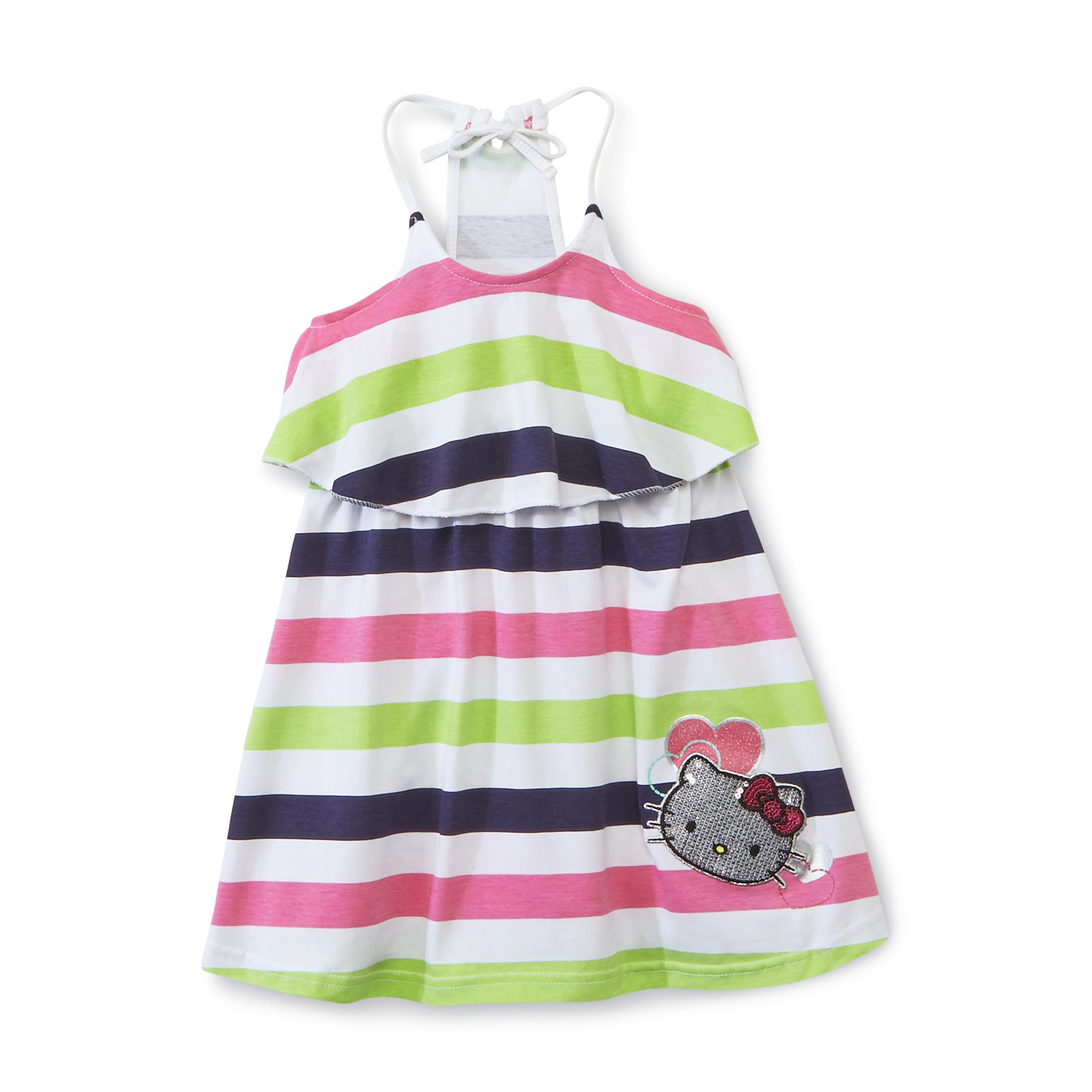 Hello Kitty Toddler Girl's Ruffle-Bodice Sundress - Striped