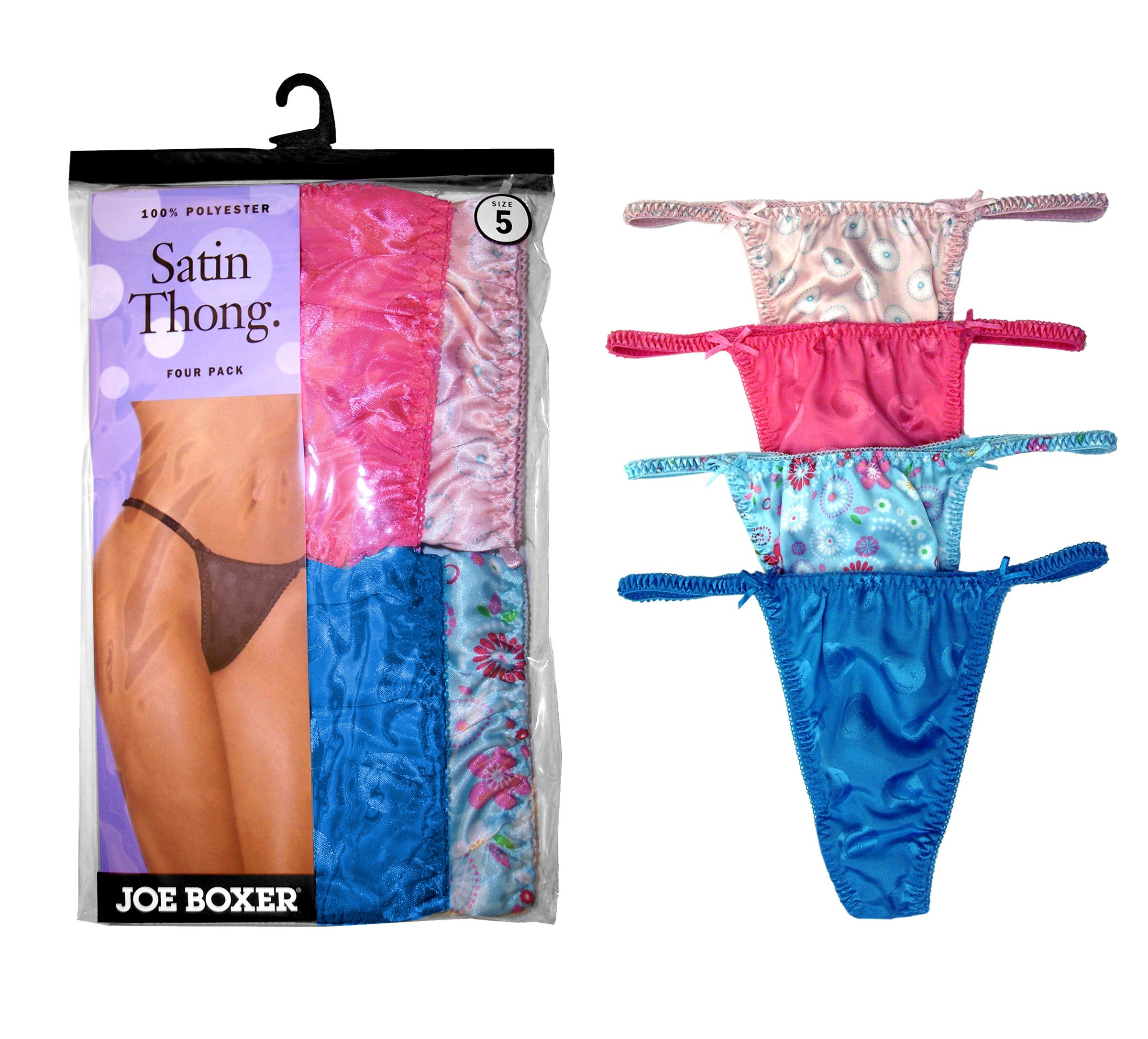 Joe Boxer Women's Assorted Satin Thong 4pack Shop Your Way Online