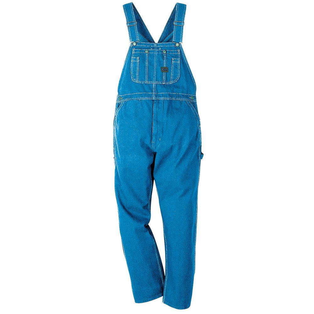 Relaxed Fit Stone Washed Denim Zip Fly Bib